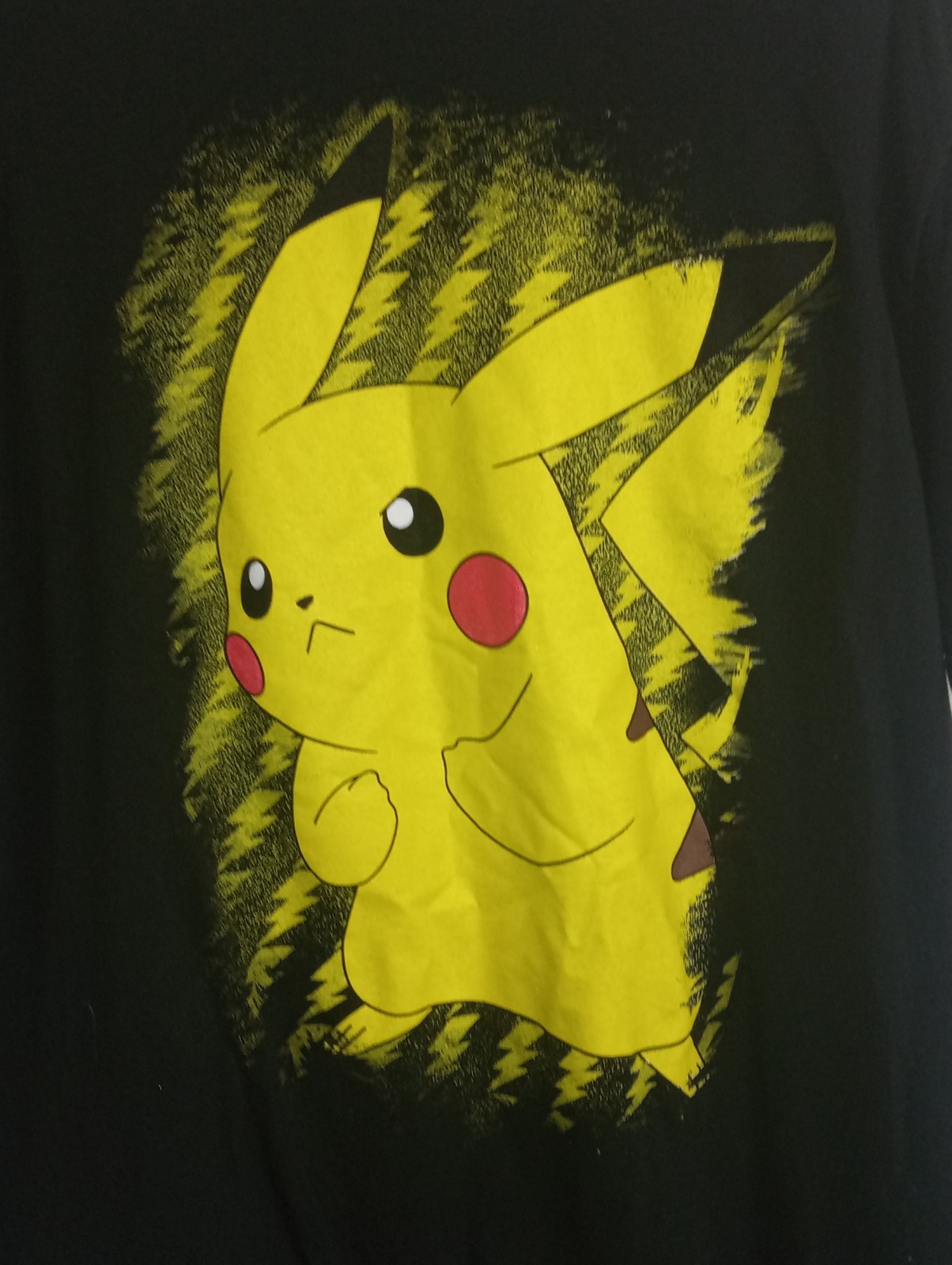Pokemon Men’s Pikachu Black Short Sleeve T Shirt Size XL