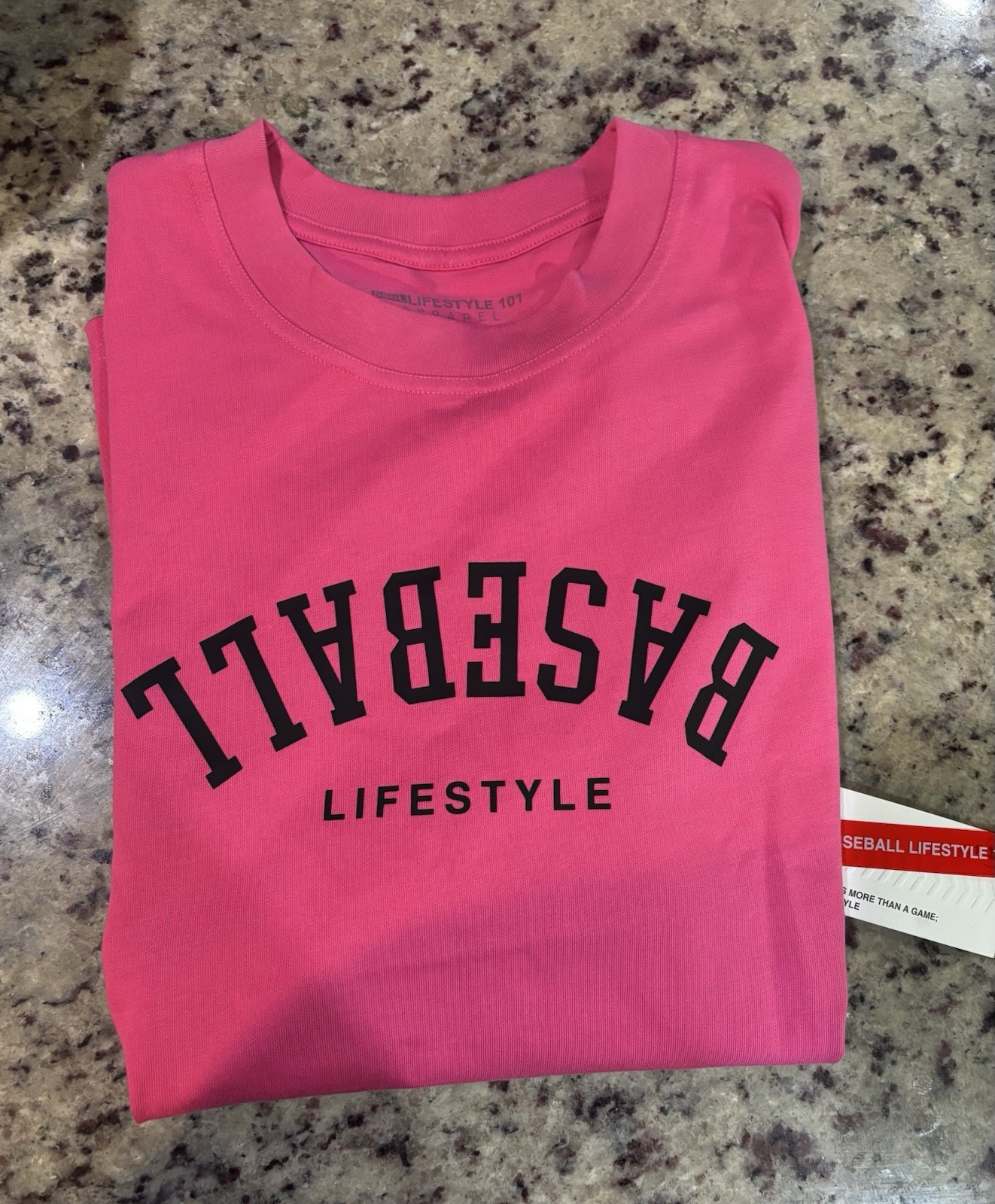 baseball lifestyle 101 Free Ninety T Shirt Pink nWT Men’s Small