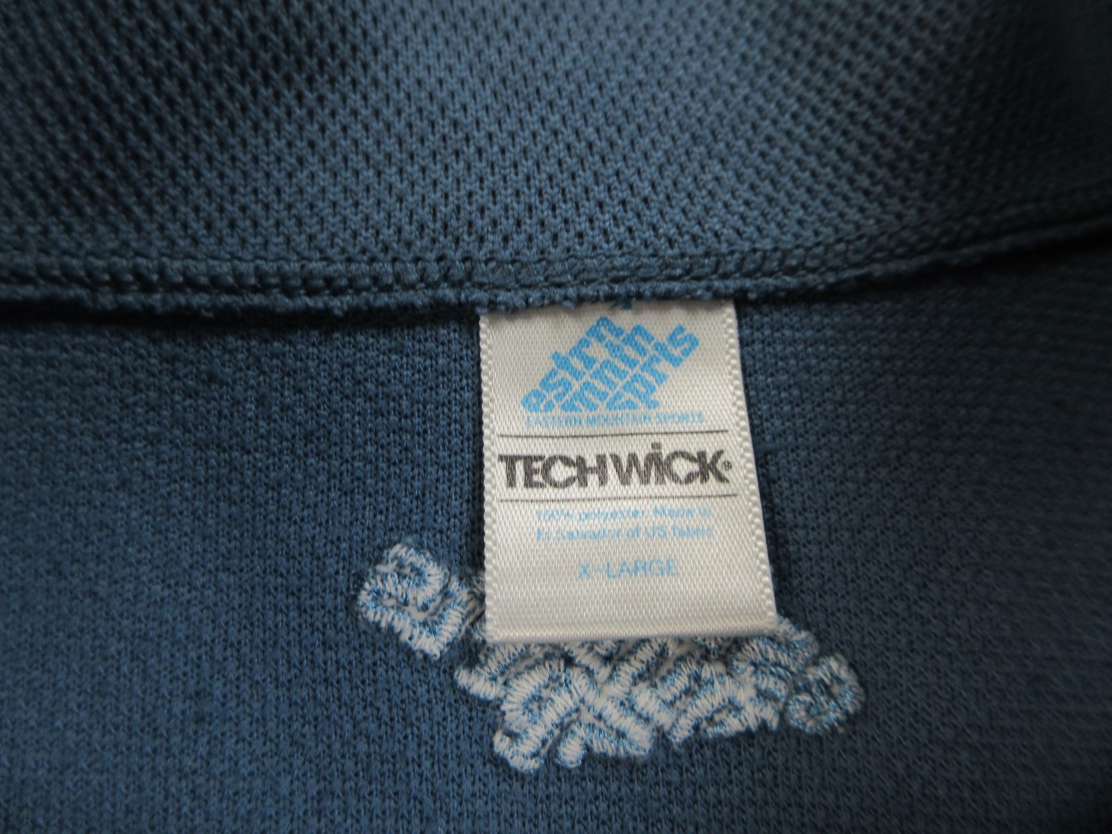 Eastern Mountain Sports Pullover Mens XL Blue Techwick Quarter Zip Hiking Shirt