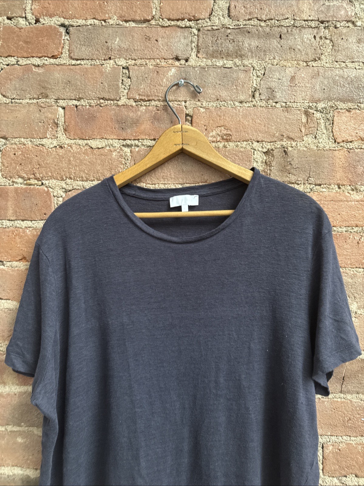 Meriggi Men’s T Shirt, Sz Large, Navy Blue 100% Linen
