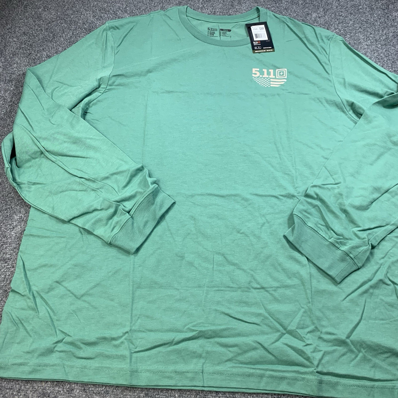 5.11 Tactical Shirt Mens 3XL Green Graphic Print Long Sleeve Crew Neck NWT