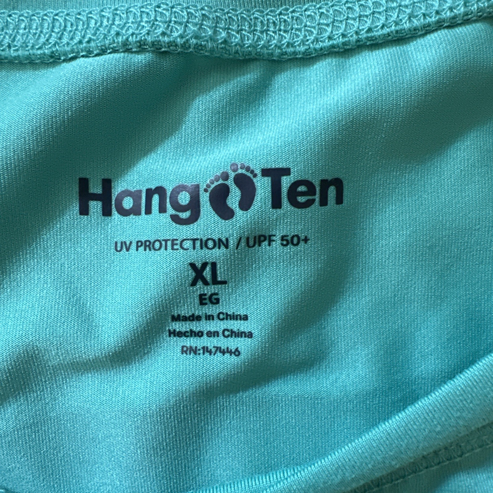 HangTen Rash Guard Men’s XL Green Swim Shirt Long Sleeve Beach UV 50+ Protection