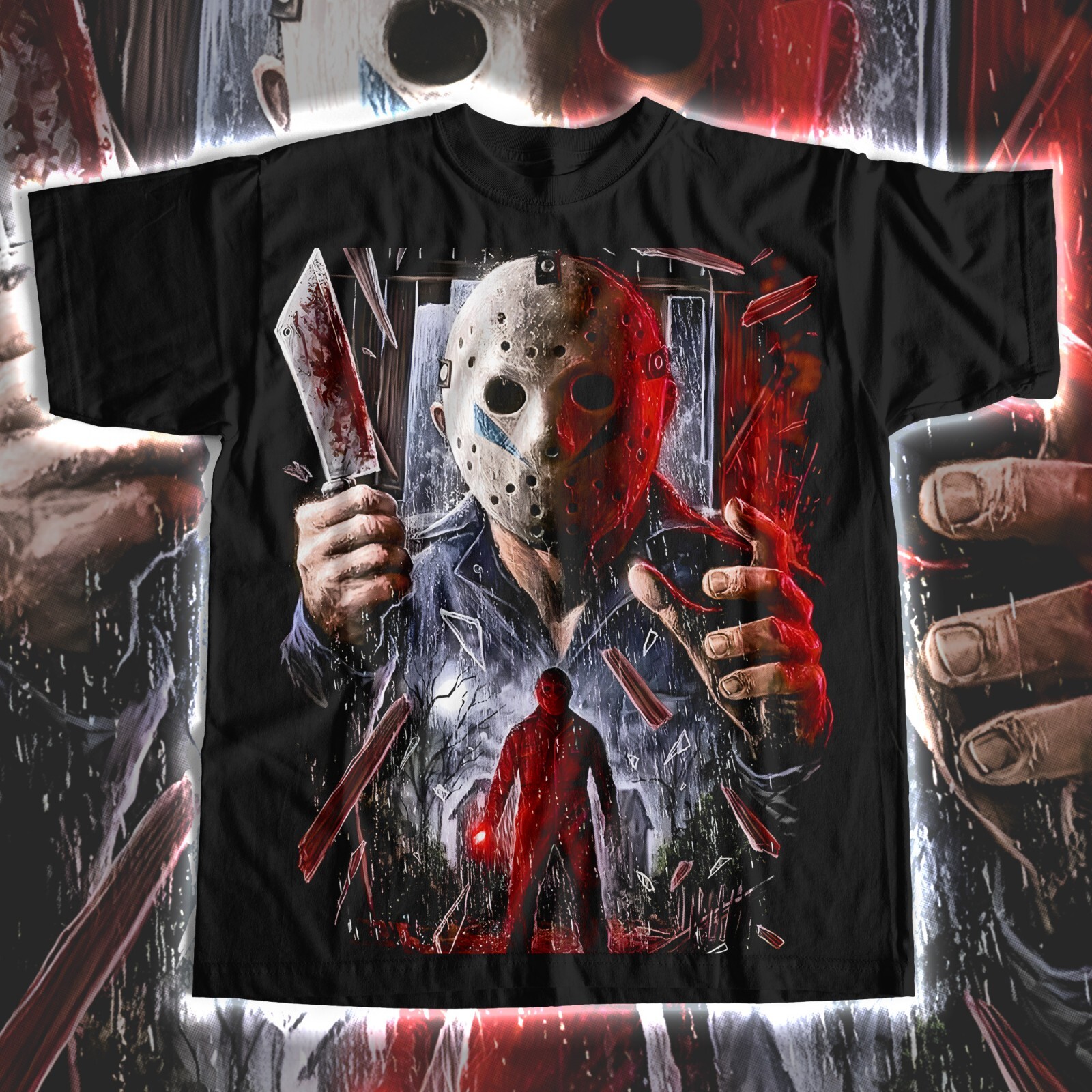 Halloween Night Horror Mask Scary Michael Graphic 8XB Tee Shirt Big Tall #30