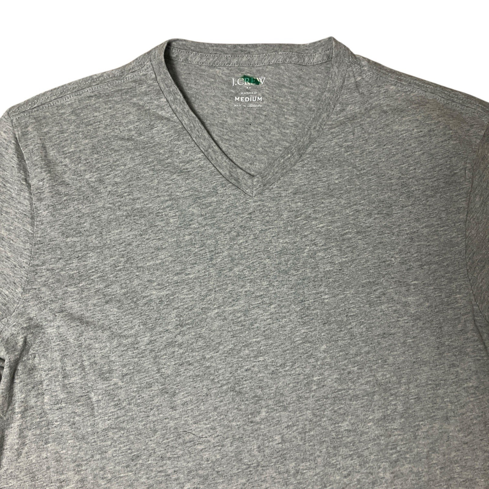 J Crew T-Shirt Mens M Gray Heather V-Neck Basic Washed Jersey Casual Minimalist