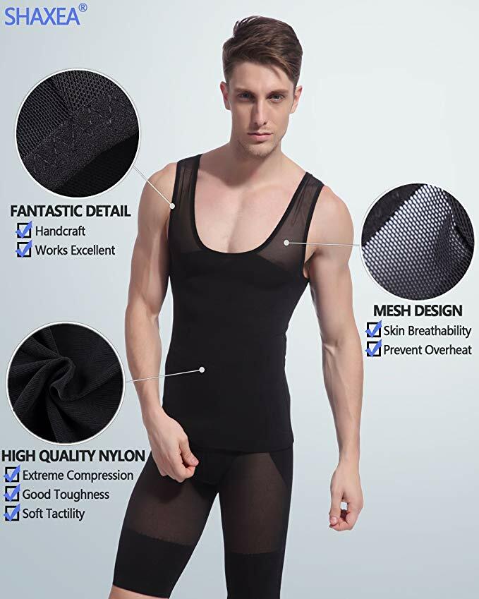 Camisa de compresión de pecho para hombres para ocultar moobs de ginecomastia