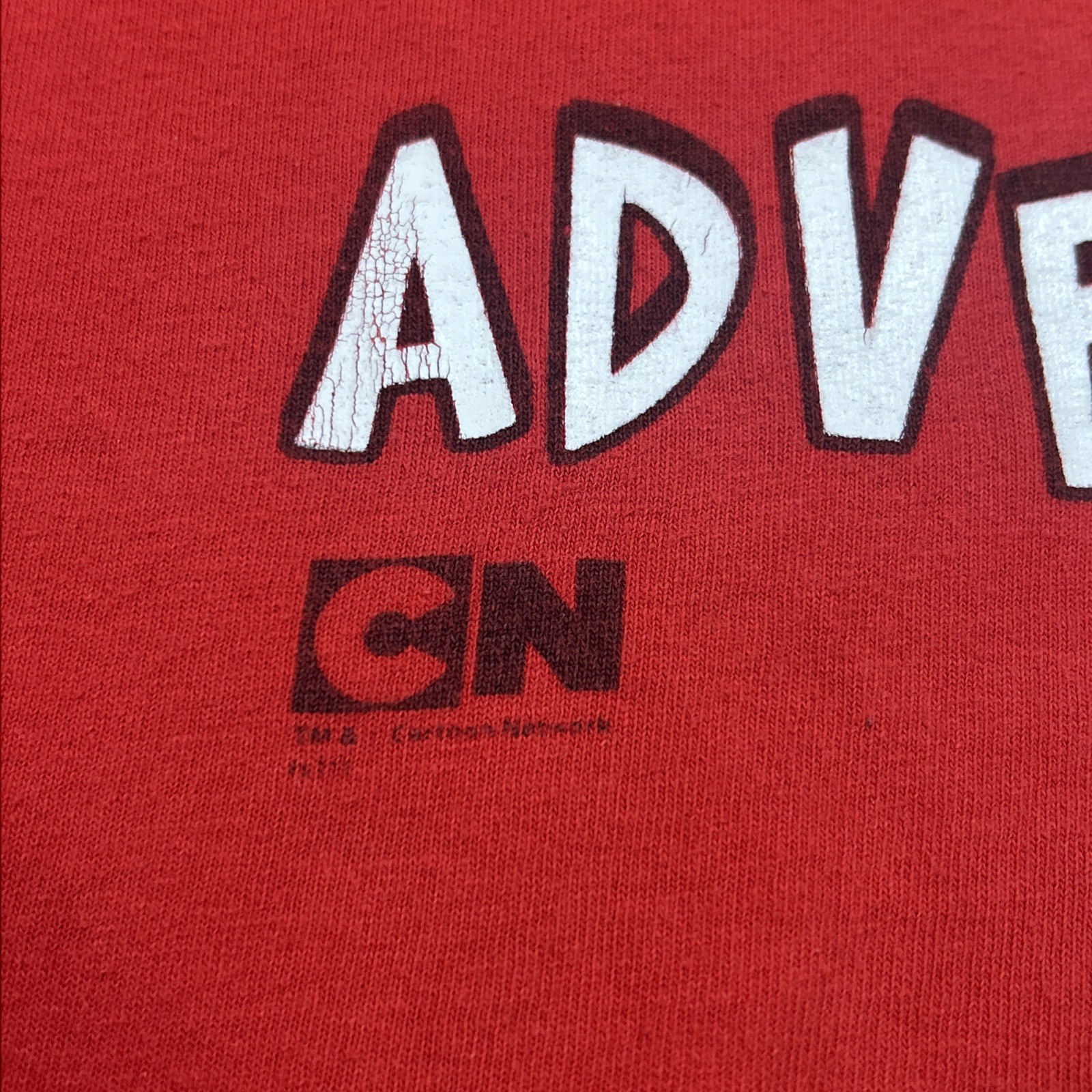 2011 Adventure Time Shirt Size L Cartoon Network Red What Time Is It Finn Jake