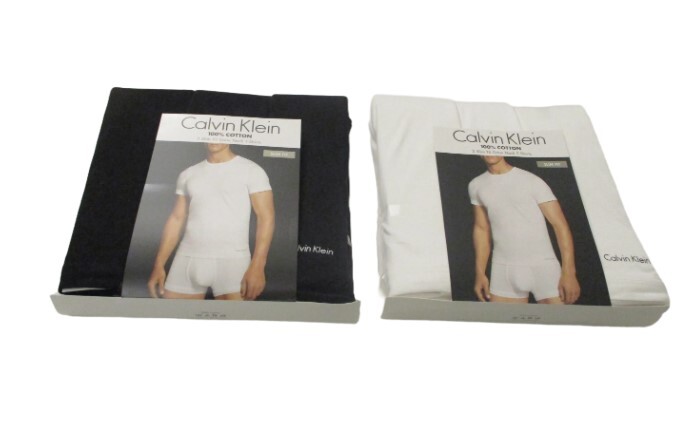 3 CALVIN KLEIN SLIM FIT BLACK WHITE CREWS S M L XL COTTON T-SHIRTS UNDERSHIRTS