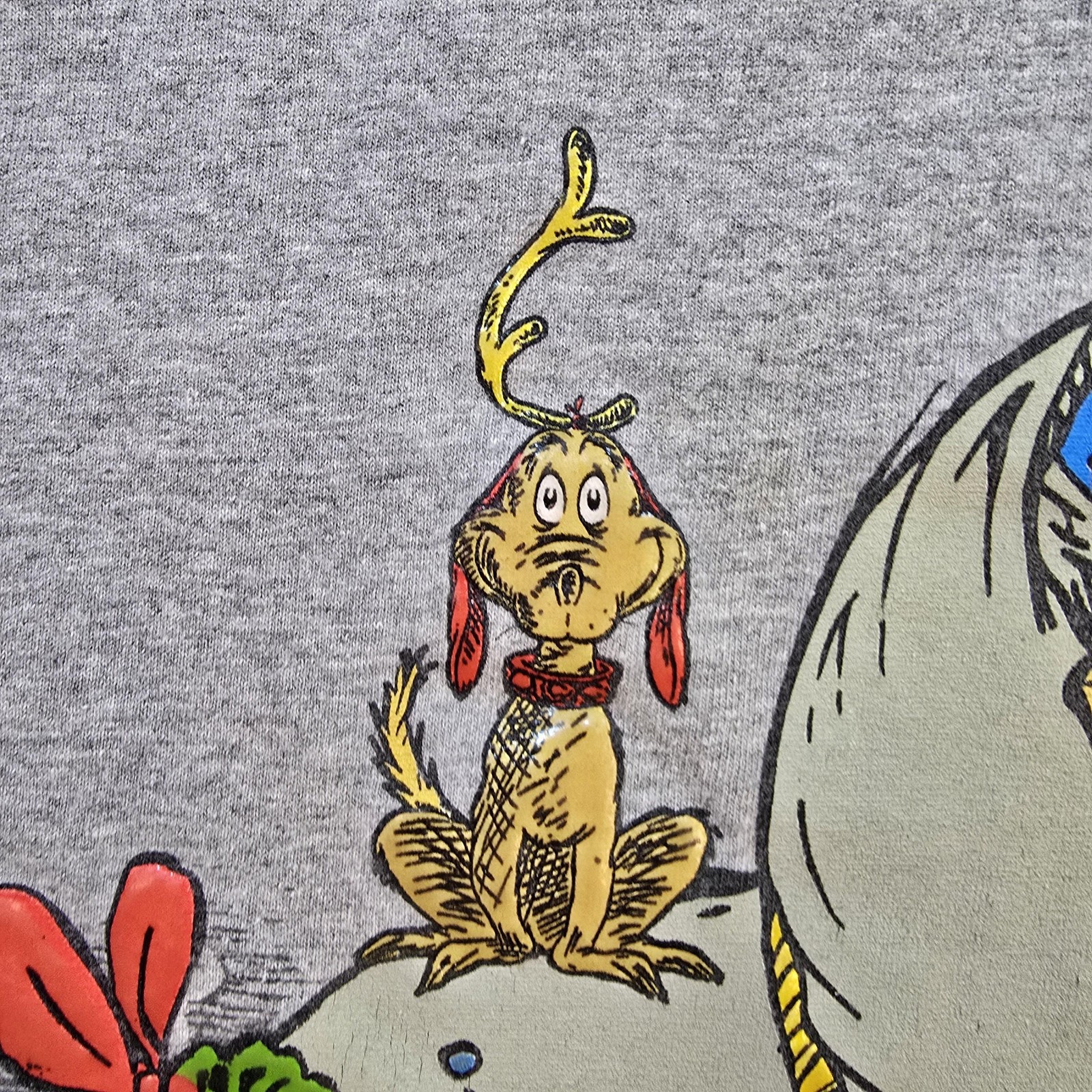 Vintage Dr. Seuss Grinch Shirt Mens Medium Gray Christmas Double Sided 00s 2001