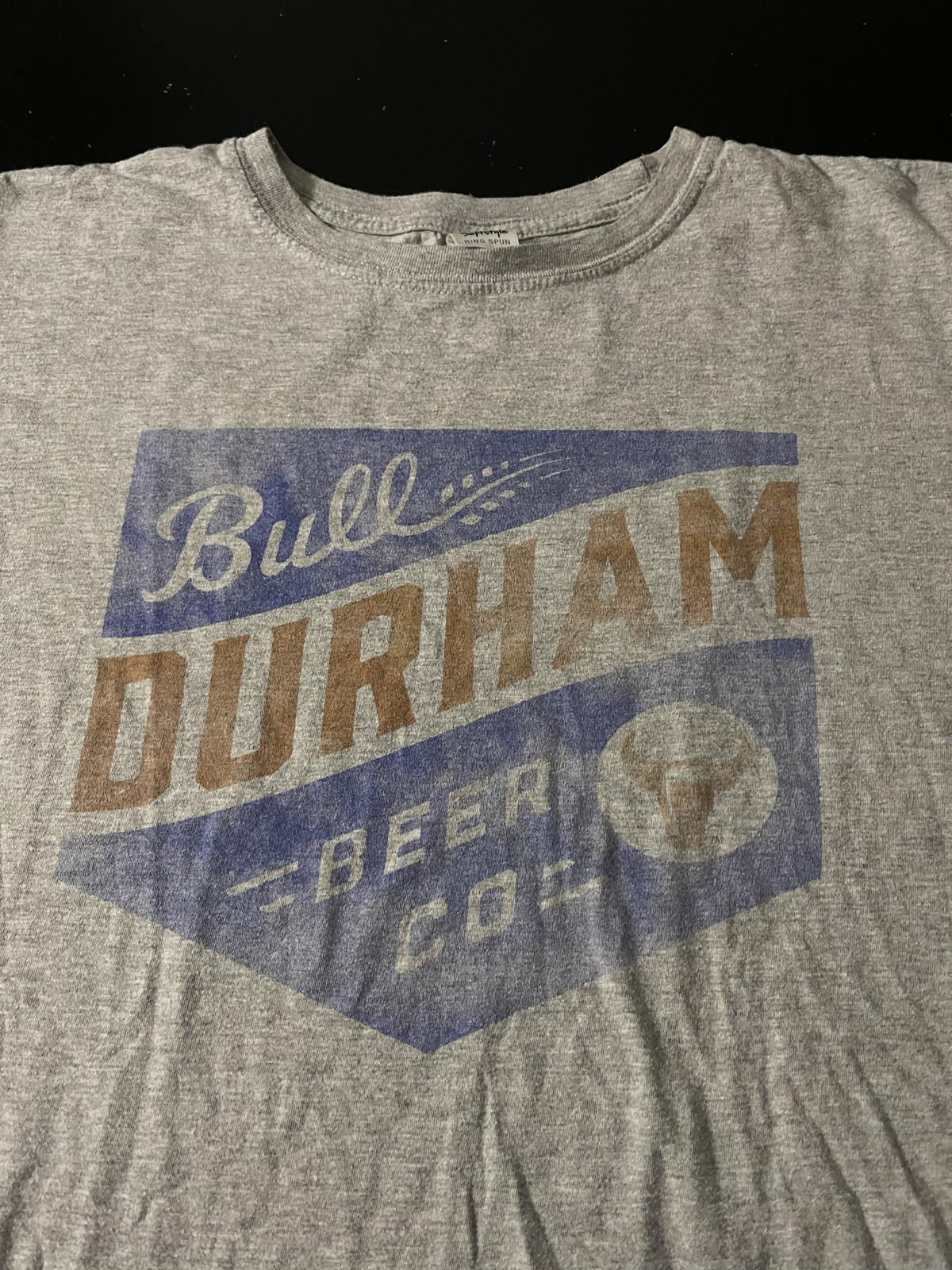 Bull Durham Beer Co. T-Shirt, Gray, Retro Graphic Print, Size: XL