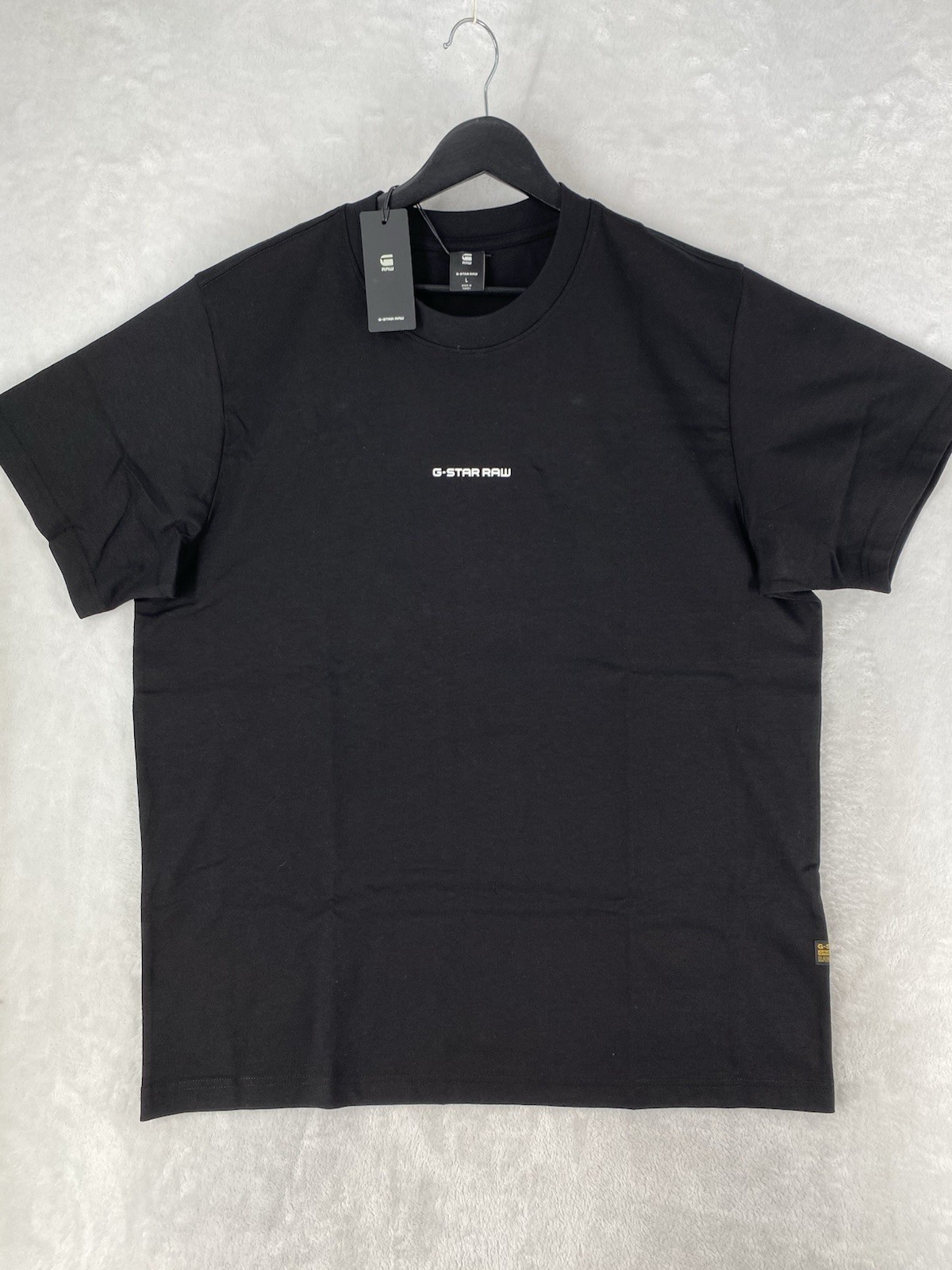 G-Star Raw Shirt Men Large Black Center Chest Logo Dry Jersey Crew-Neck T-Shirt