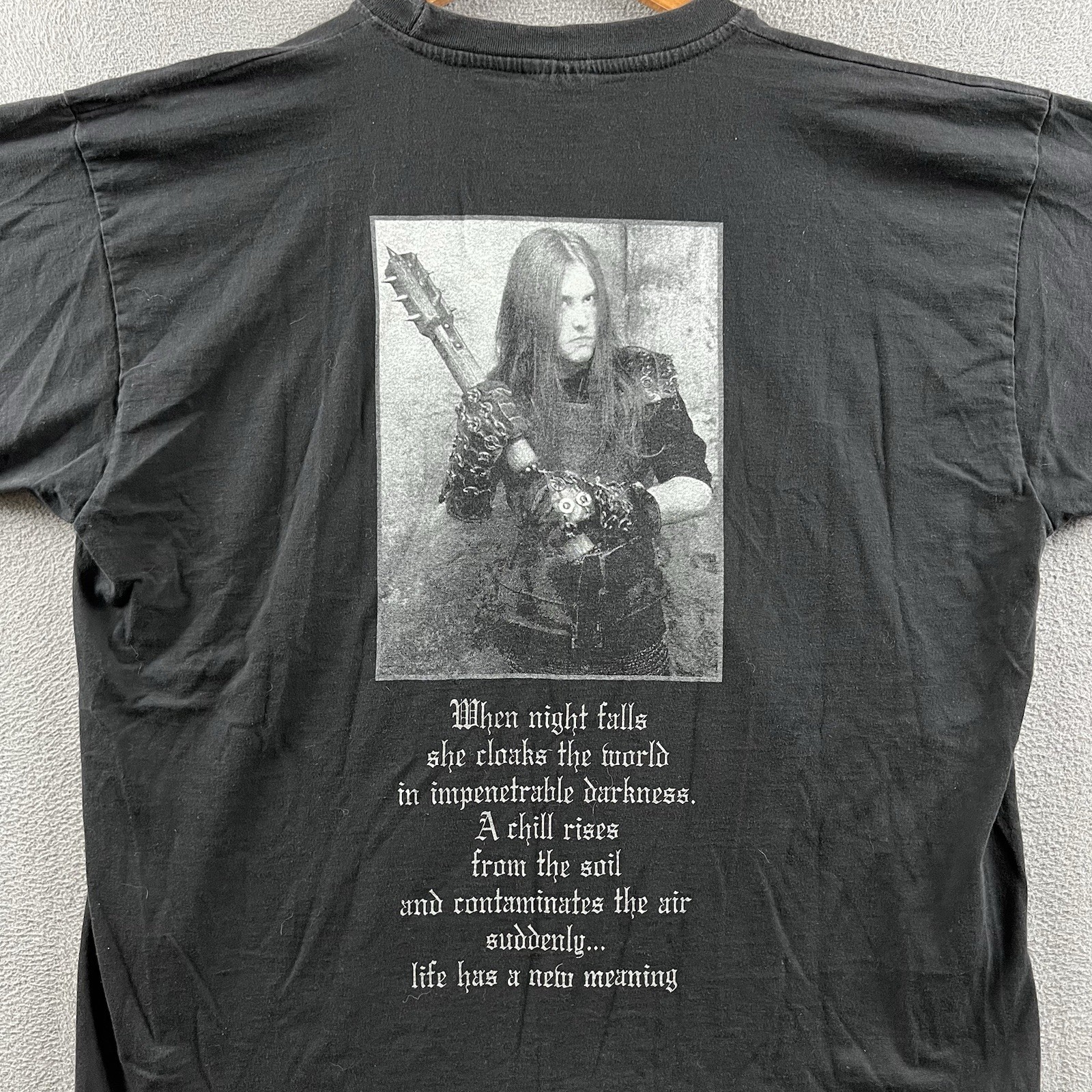 Vintage 1Burzum Shirt Mens XL Black When Night Falls Misanthropy Records RARE OG