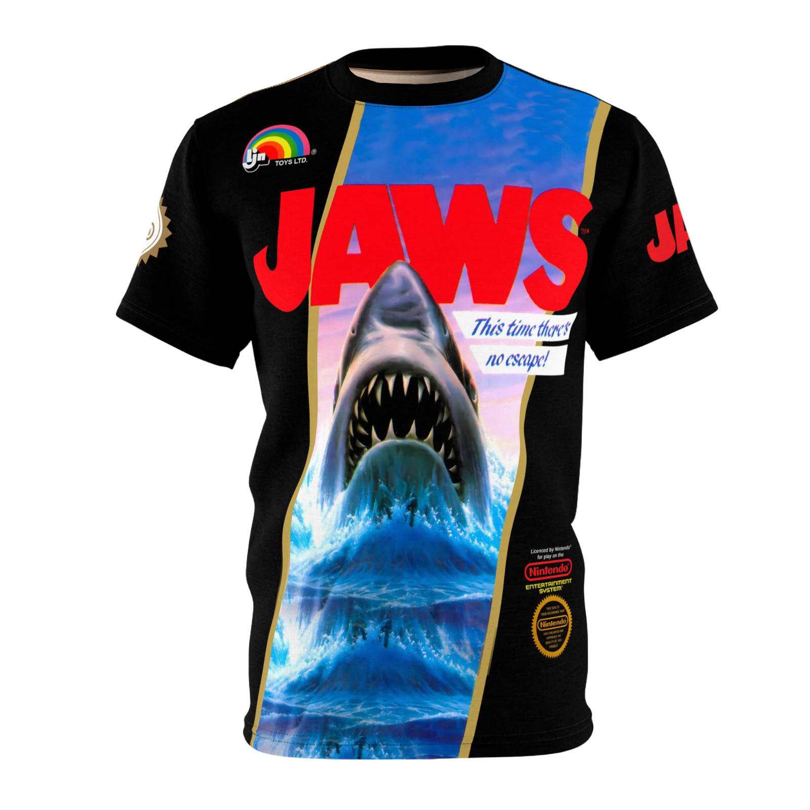 JAWS 1987 NES Retro Vintage Nintendo Video Game Cover T-Shirt