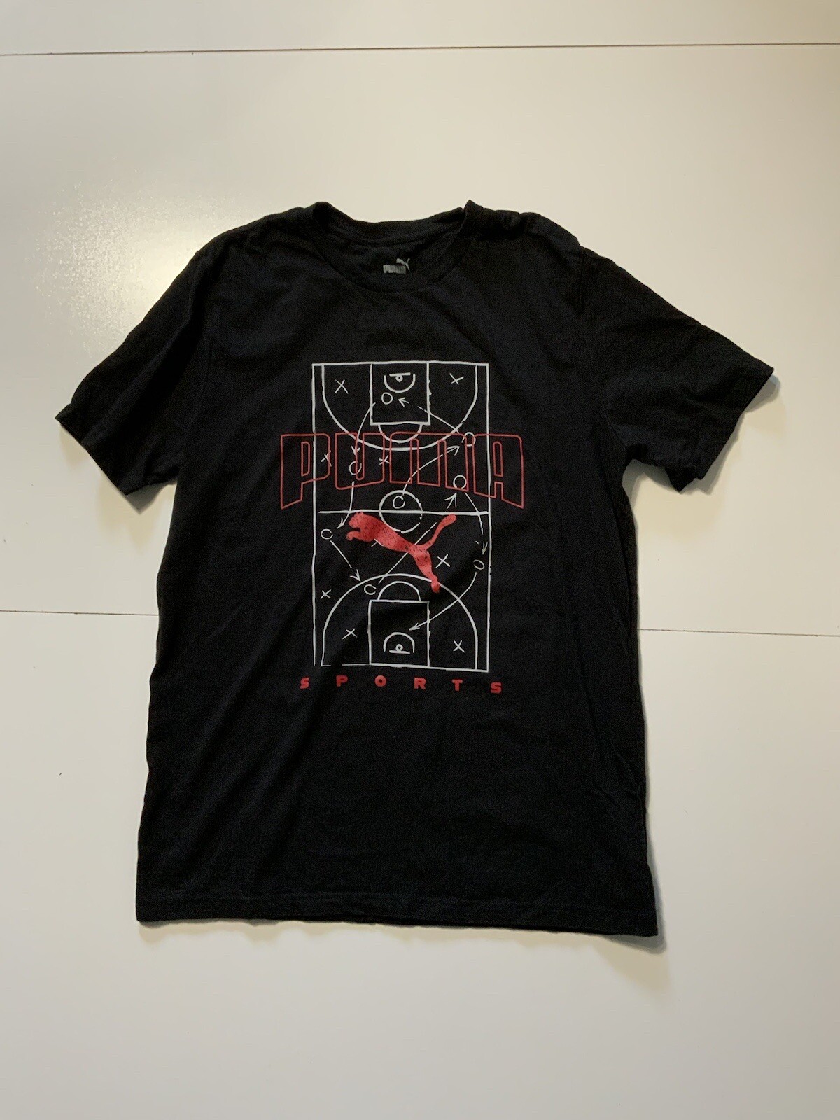 Puma Sports Hoops Forever Better Playbook Graphic Basketball T-Shirt Sz. M