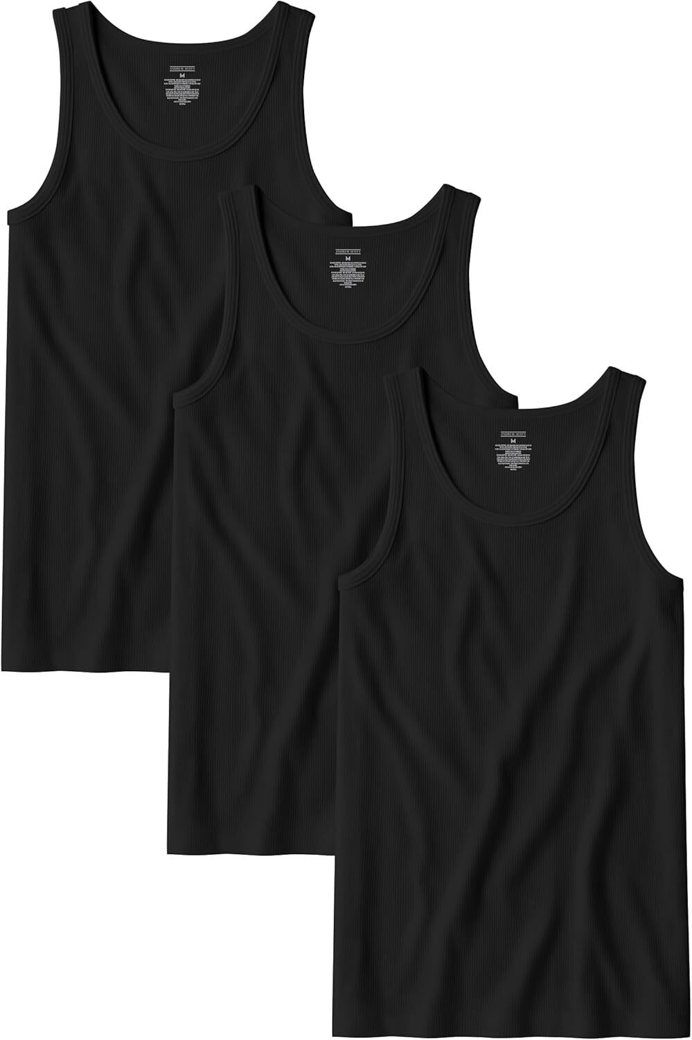 Men’s Cotton Tank Tops Tag Free Soft Ribbed Undershirts Multi Pack Breathable