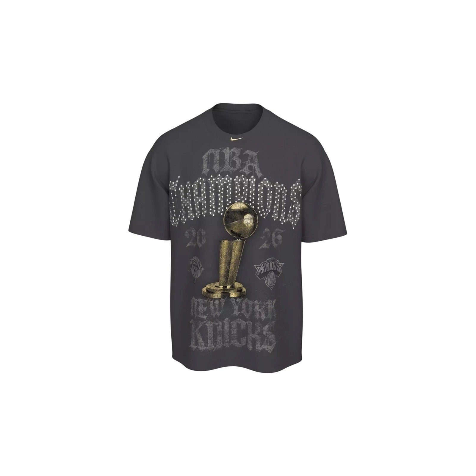 Nike NBA Champions New York Knicks 2026 Crystal Rhinestone T Loose Fit Black L