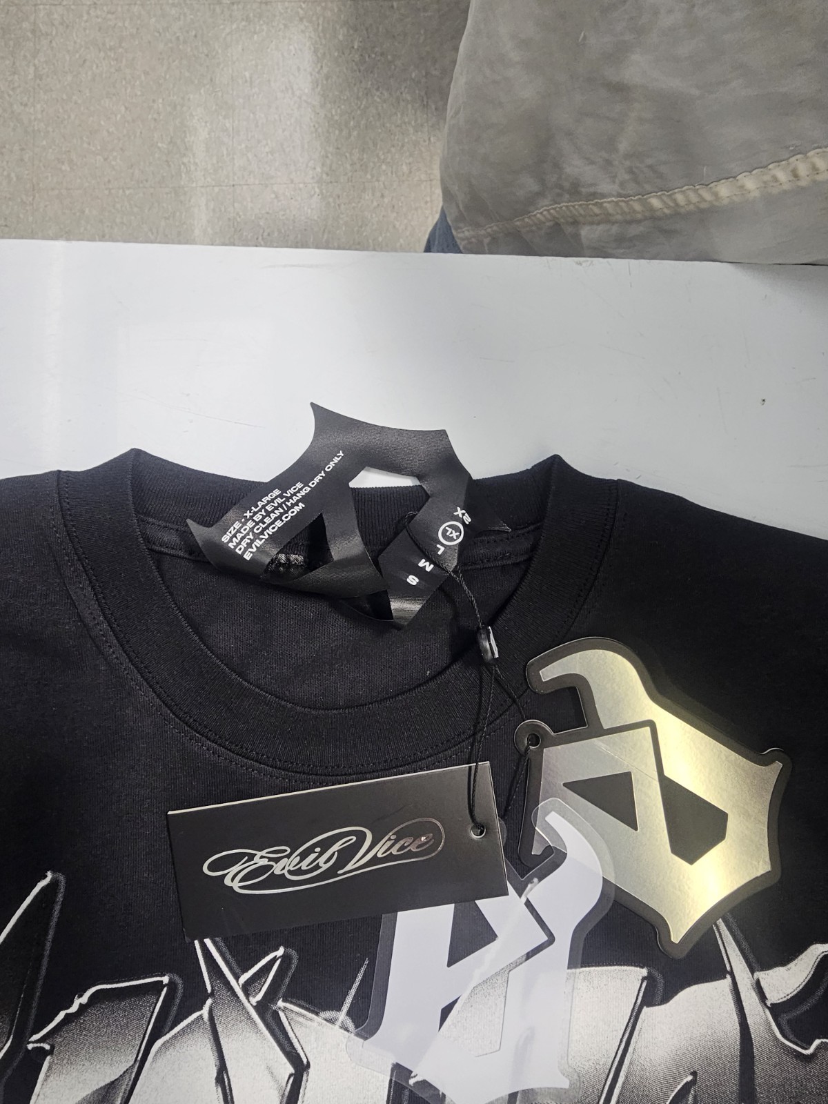 EVIL VICE “CHROME” SKELETON MEN’S SIZE XL BLACK BNWT & BAG $90 🔥🔥🔥