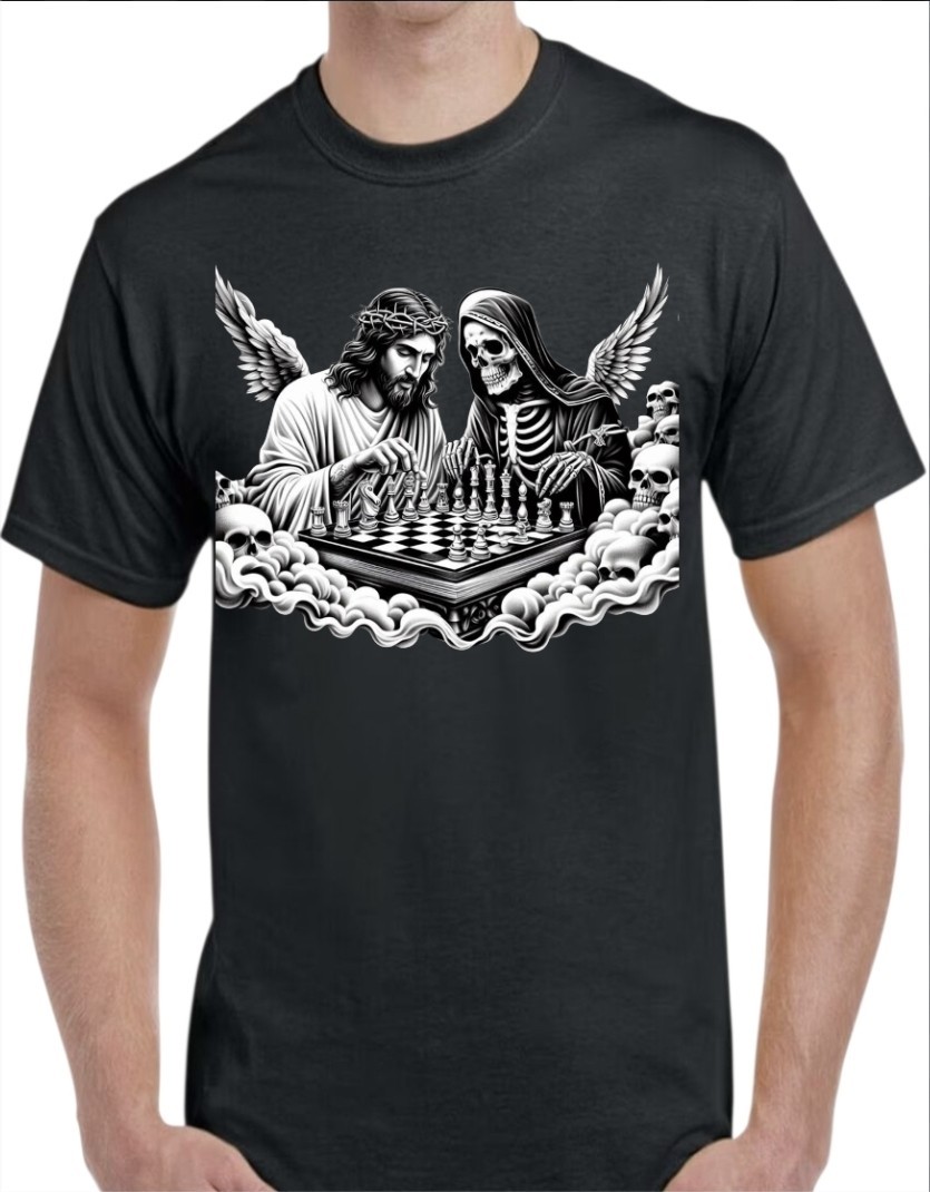 Good Vs Evil Tattoo Graphic Black Men’s T-Shirt Small To 3X-Large