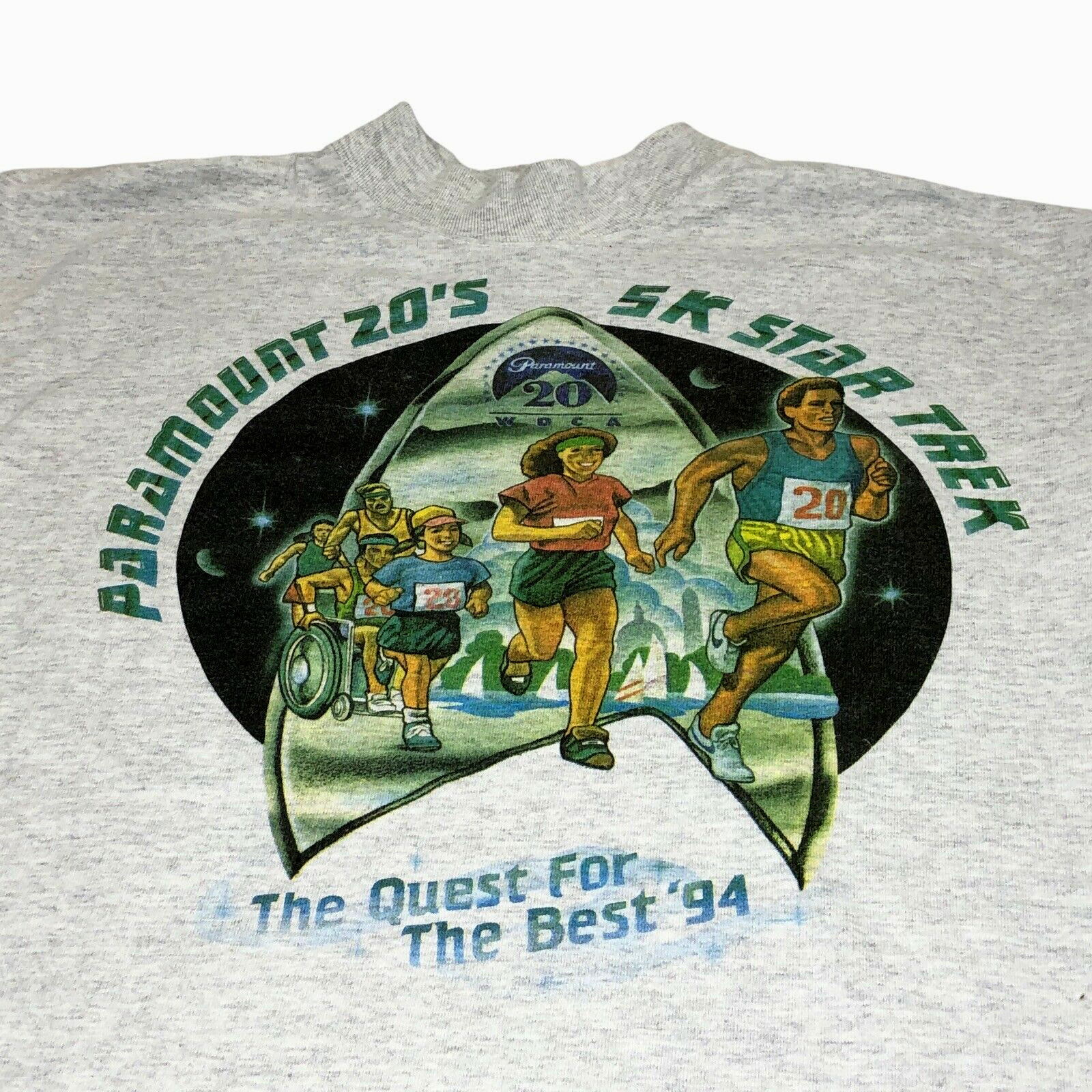 Paramount 20’s 5K Star Trek 1994 T Shirt Long Sleeve Mock Neck Vintage 90’s XL