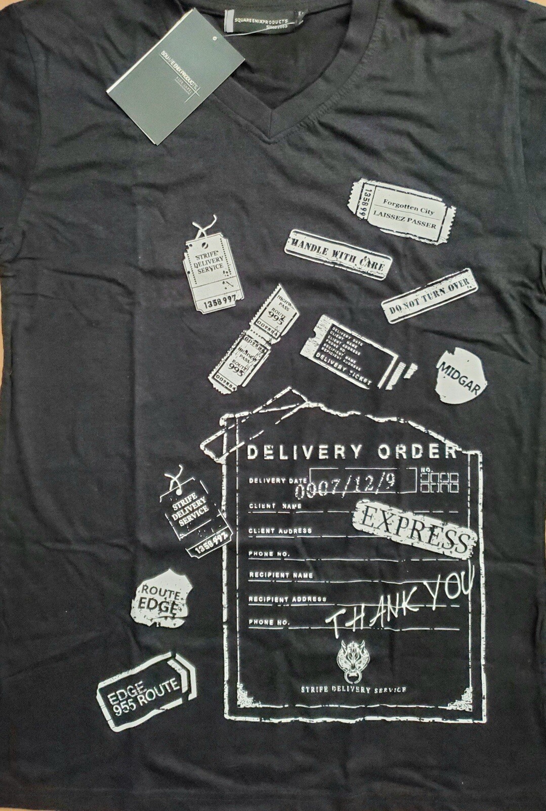 SQUARE ENIX Final Fantasy VII 7 Strife Delivery Service Black T-shirt US SIZE L