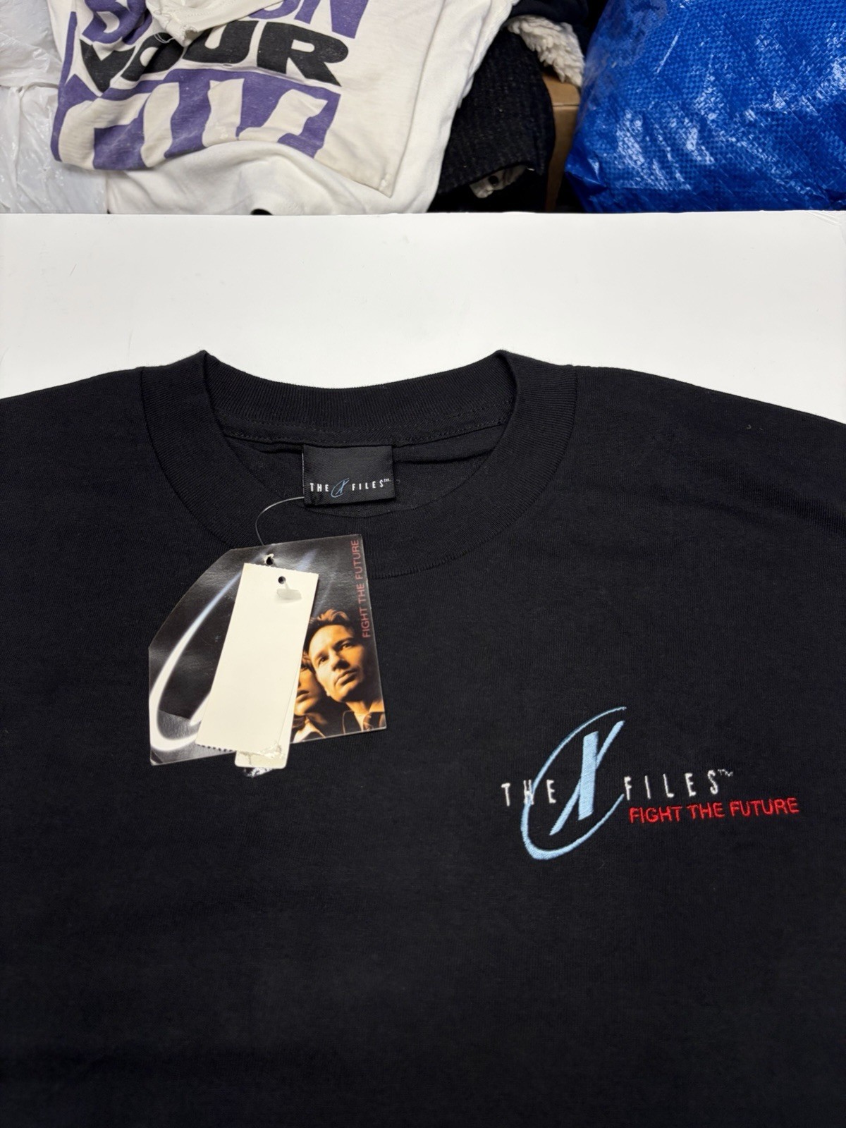 Vintage 90s Official X-Files Mulder & Scully Double Sided Sci-Fi XL Tshirt New