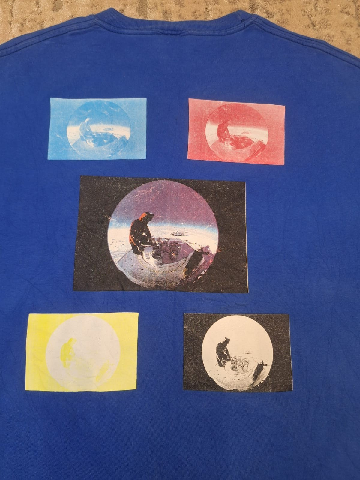 Vintage 2001 Hanes Beefy-T Blue NASA Space Program Graphic T-Shirt Pocket Tee XL