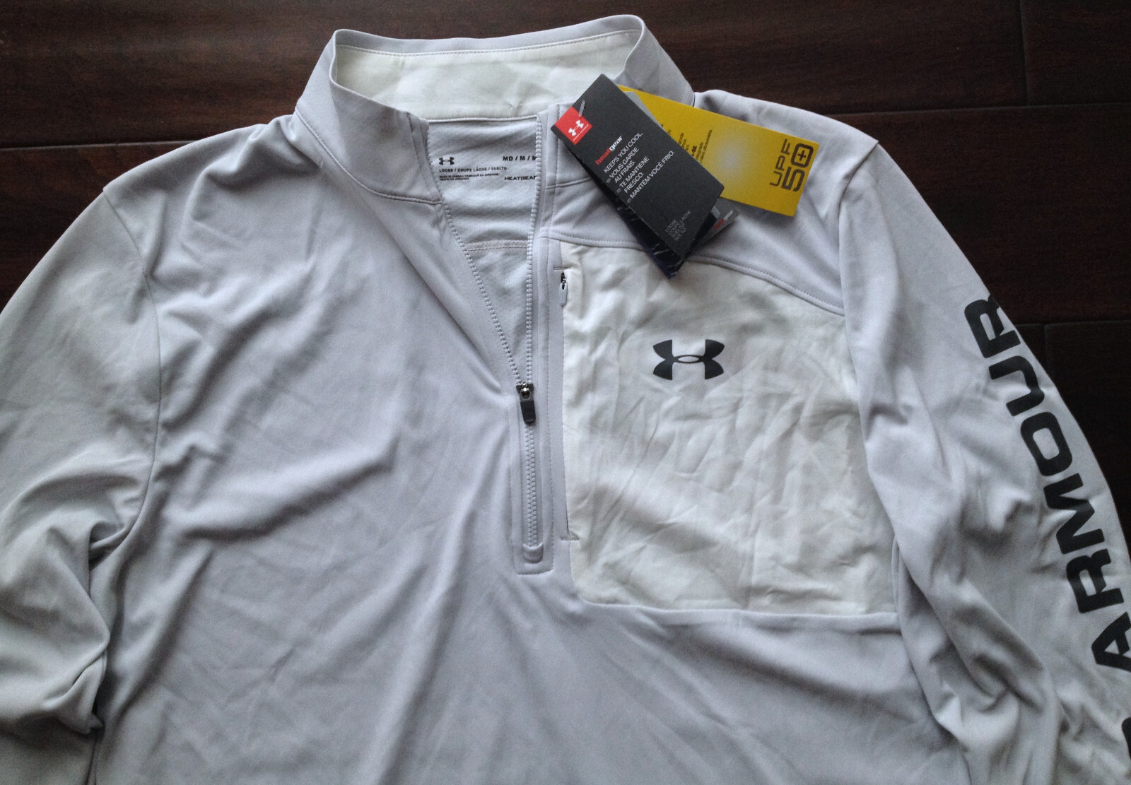 【New】Under Armour Men’s【UA Tech 1/2 Zip UPF 50 Pullover T-Shirt】Light Grey @M