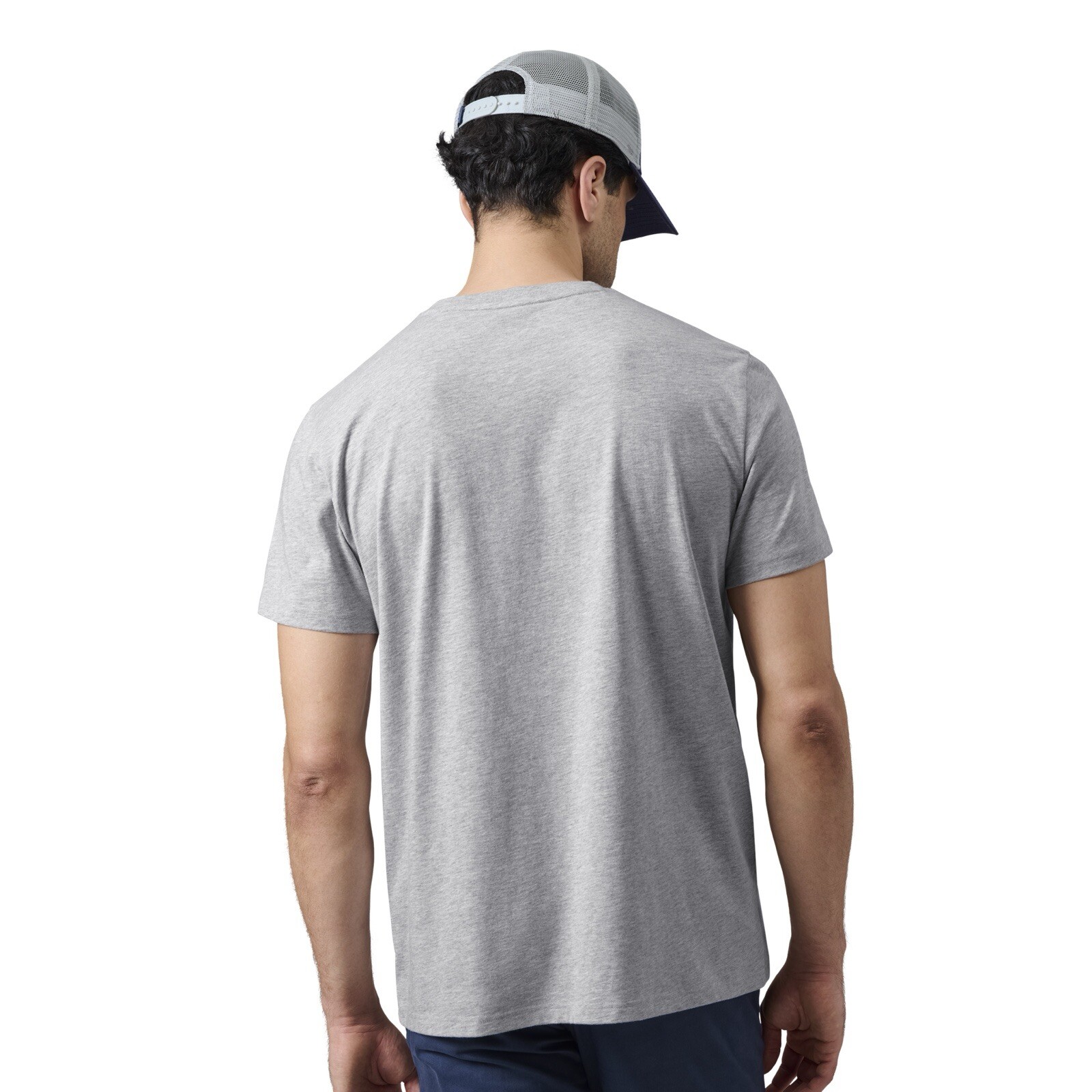 YETI Premium Logo Badge Heather Gray Navy Short Sleeve T-Shirt Men’s Sz S *NEW*