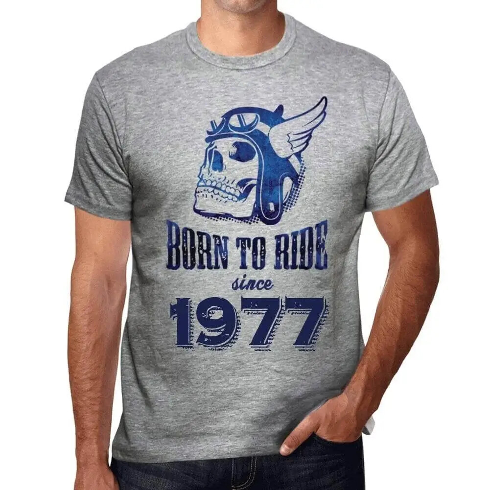 Men’s Graphic T-Shirt Born To Ride Since 1977 47th Birthday Anniversary 47 Year