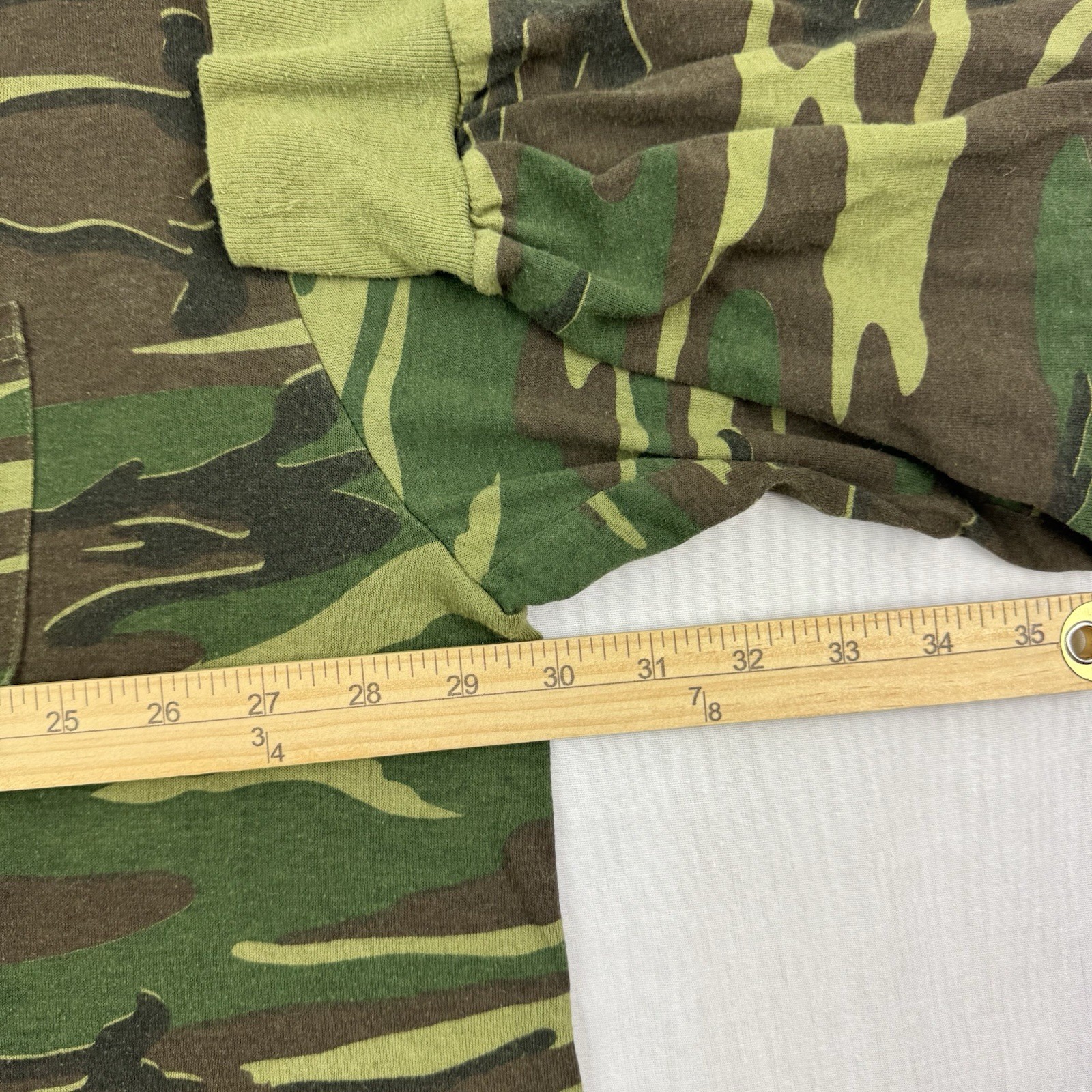 Vintage Camo Long Sleeve Pocket T Shirt Adult 2XL Grunge Outdoor Boxy 90s USA
