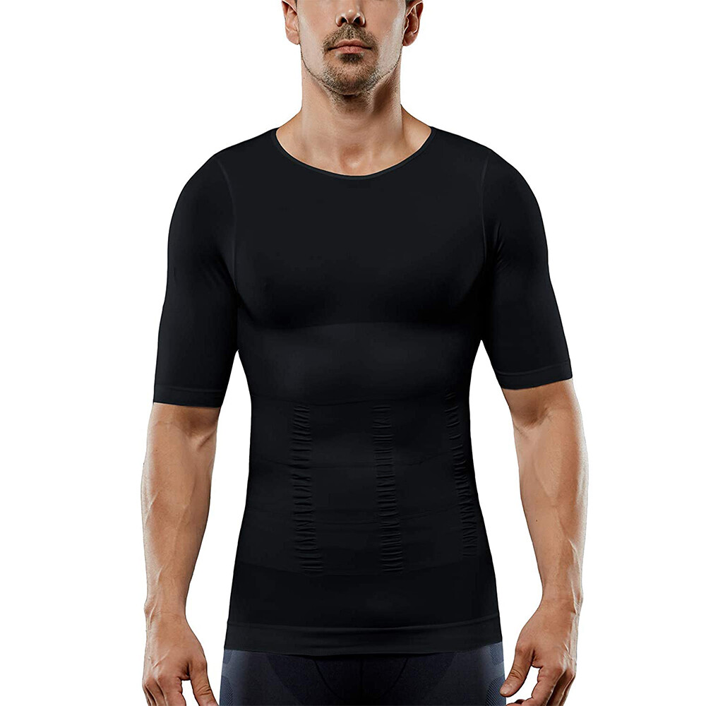 SecondSkin Men’s Abs Shaper Cooling T-Shirt Compression Shirt Slimming Shapewear