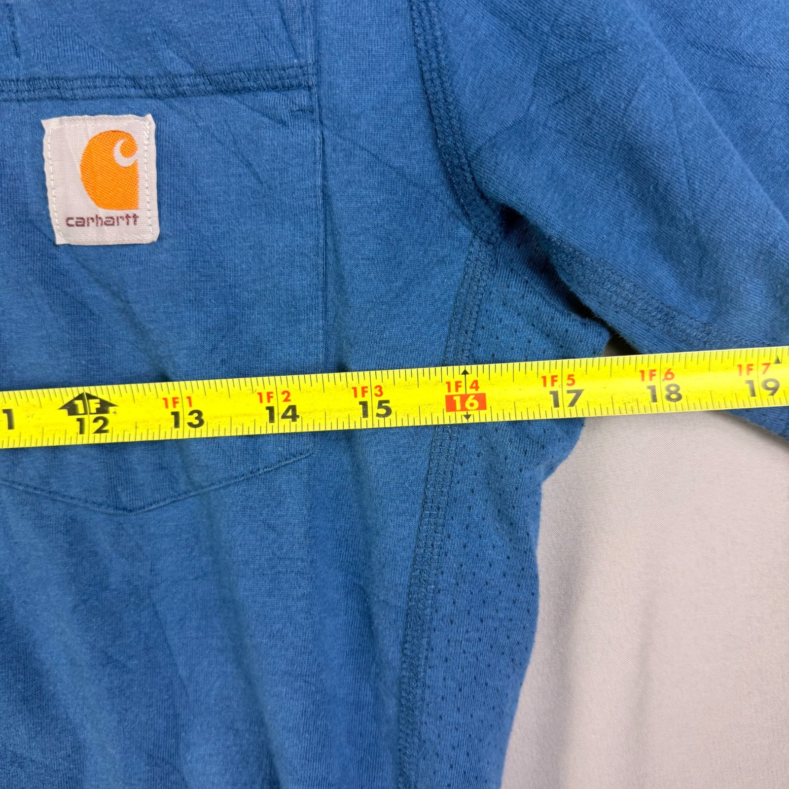 Carhartt Force T-Shirt Men’s S Relaxed Fit Blue Short Sleeve Pocket Tee
