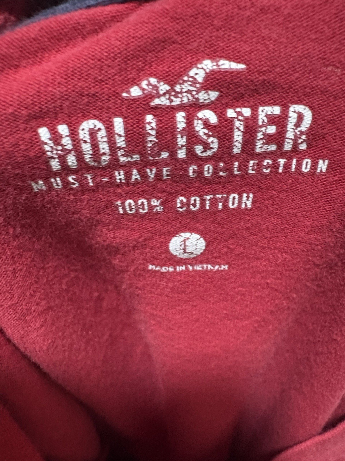 Hollister Must-Have Collection Logo T-Shirt Red Short Sleeve Crew Neck L