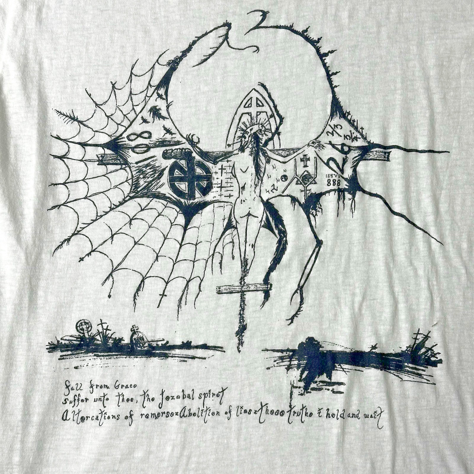 Vintage Crass Tee UK Punk Band T-Shirt XL 50/50 Made in USA 19×28