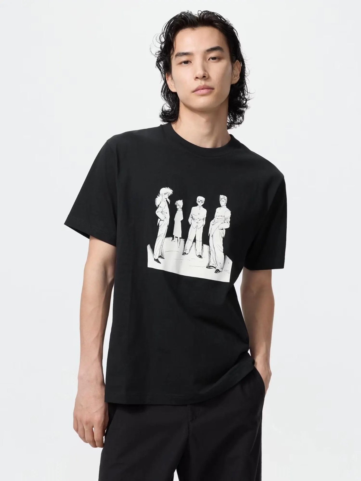 Uniqlo Yu Yu Hakusho UT Shueisha 100th Anniversary Black T-shirt Cotton Japan