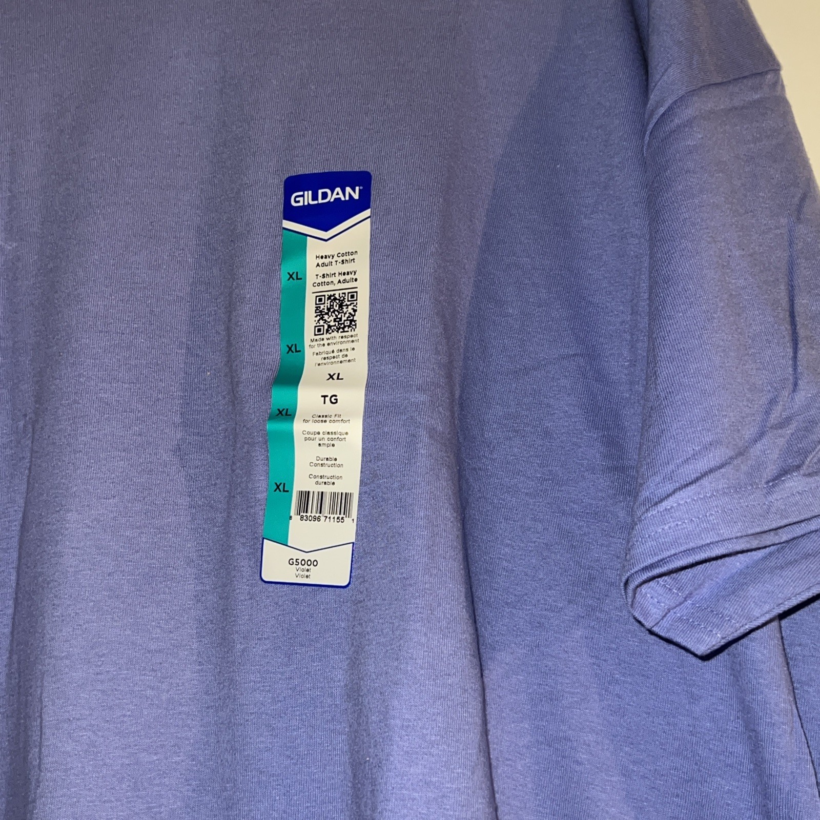 Gildan Mens G500 Solid Heavy Cotton Plain Short Sleeve Violet Casual Fit T-Shirt