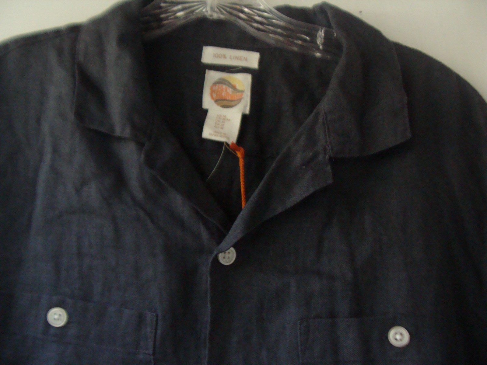 NWT C&C California Men’s 100% Linen Casual Button Down Shirt Short Sleeve Size M