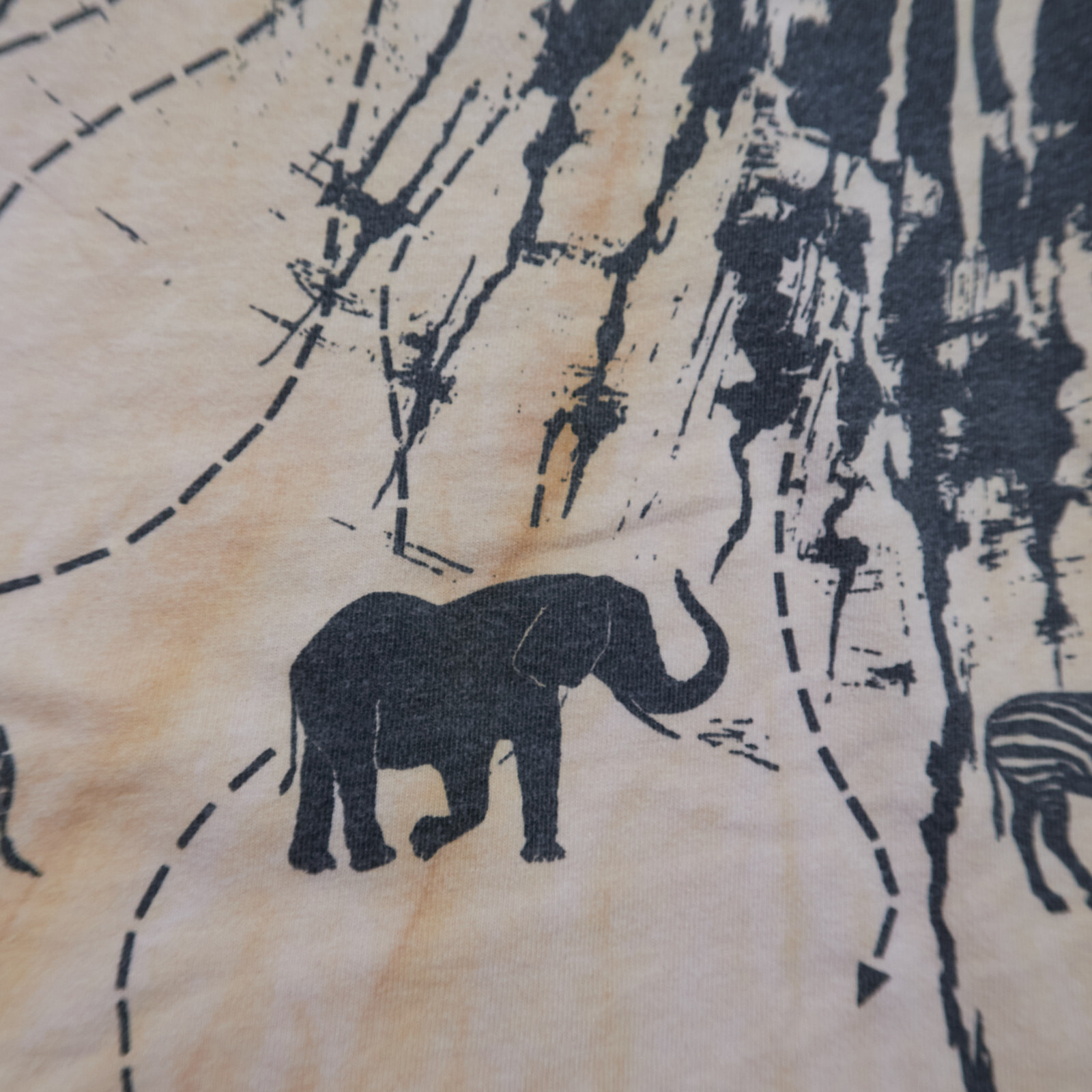 Vintage All Over Print Lion Tie Dye Made In USA Size Large