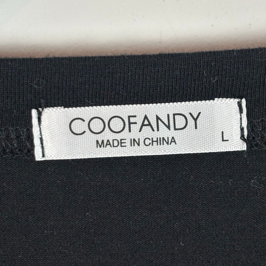 Coofandy Mens Black Short Sleeve Stretch Henley Tee size Large Classic Casual