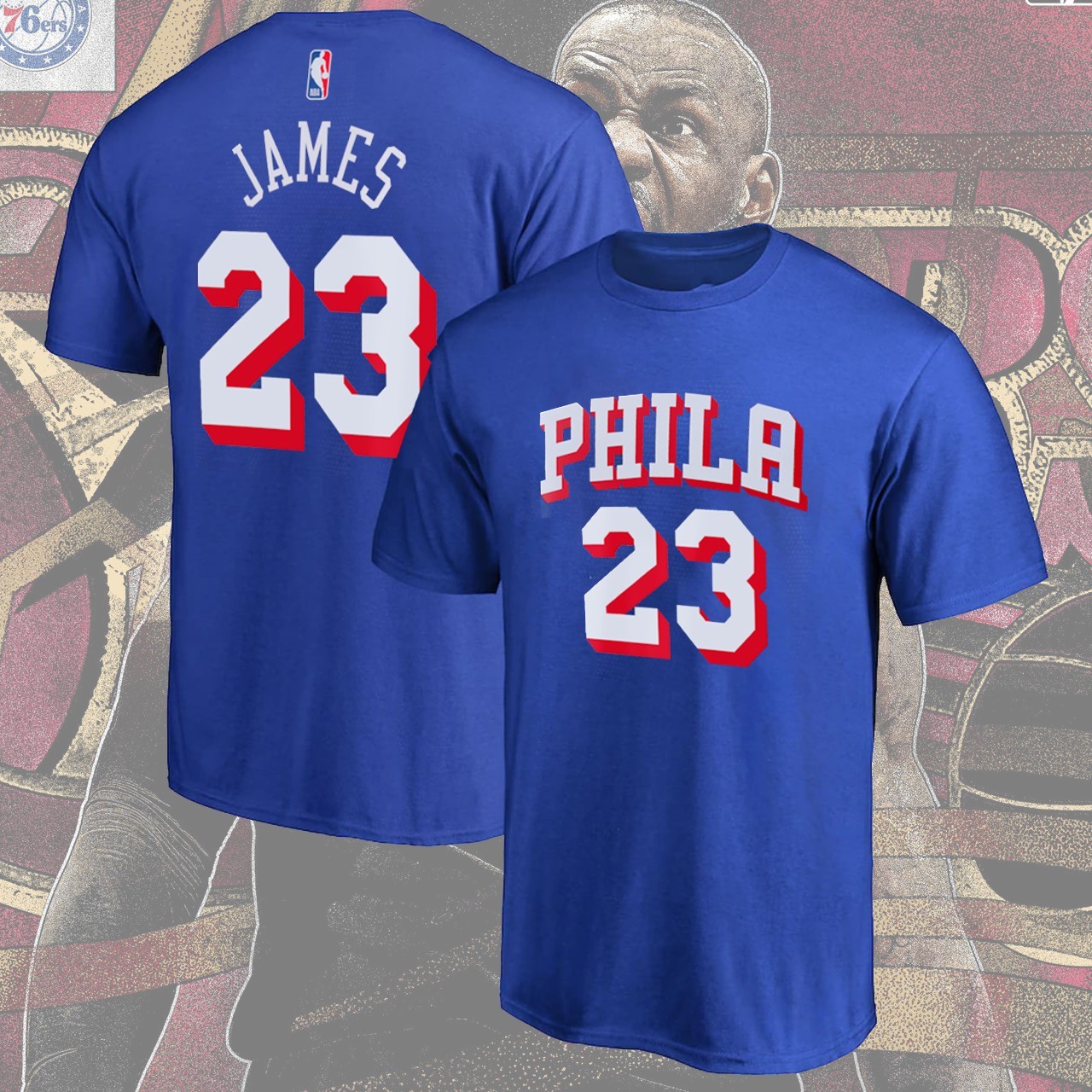 HOT! Welcome Lebron #23 James To Siixers Name & Number Palyers Gift Fan S-5XL