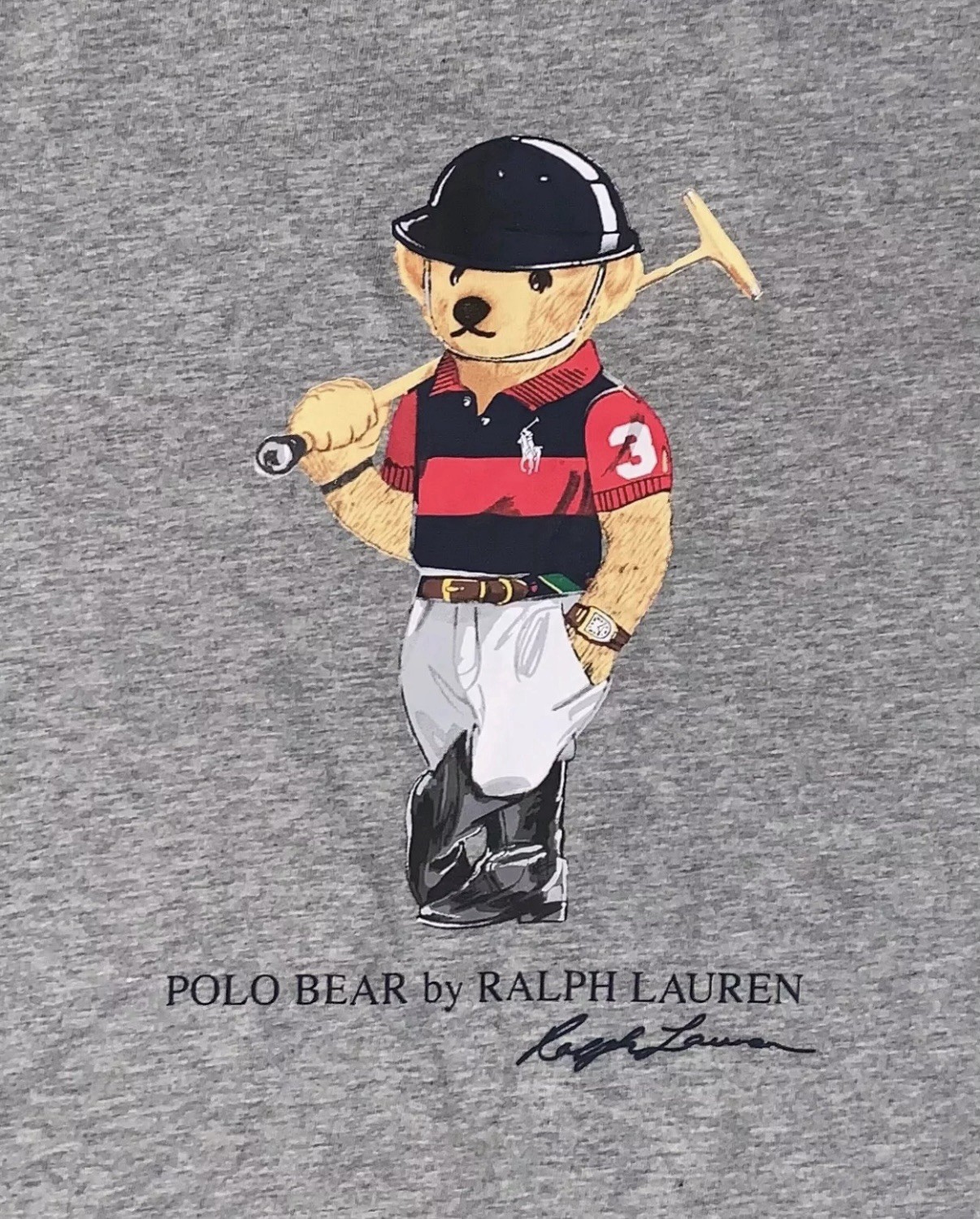Polo Ralph Lauren Polo Player Bear T-Shirt Gray Big & Tall Men’s Size 4XB
