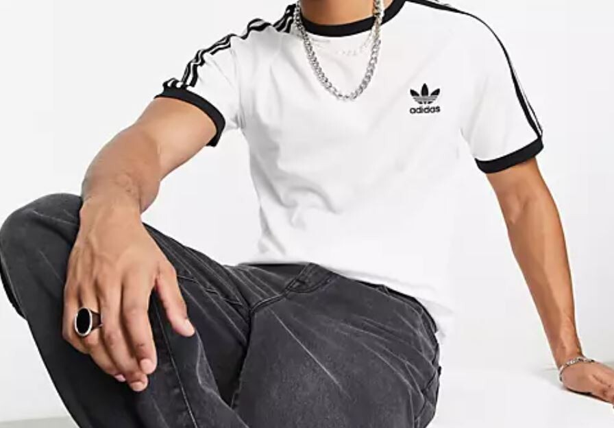NEW MENS ADIDAS ORIGINALS 3-STRIPES CALIFORNIA TREFOIL TEE SHIRT ~ MEDIUM IA4846