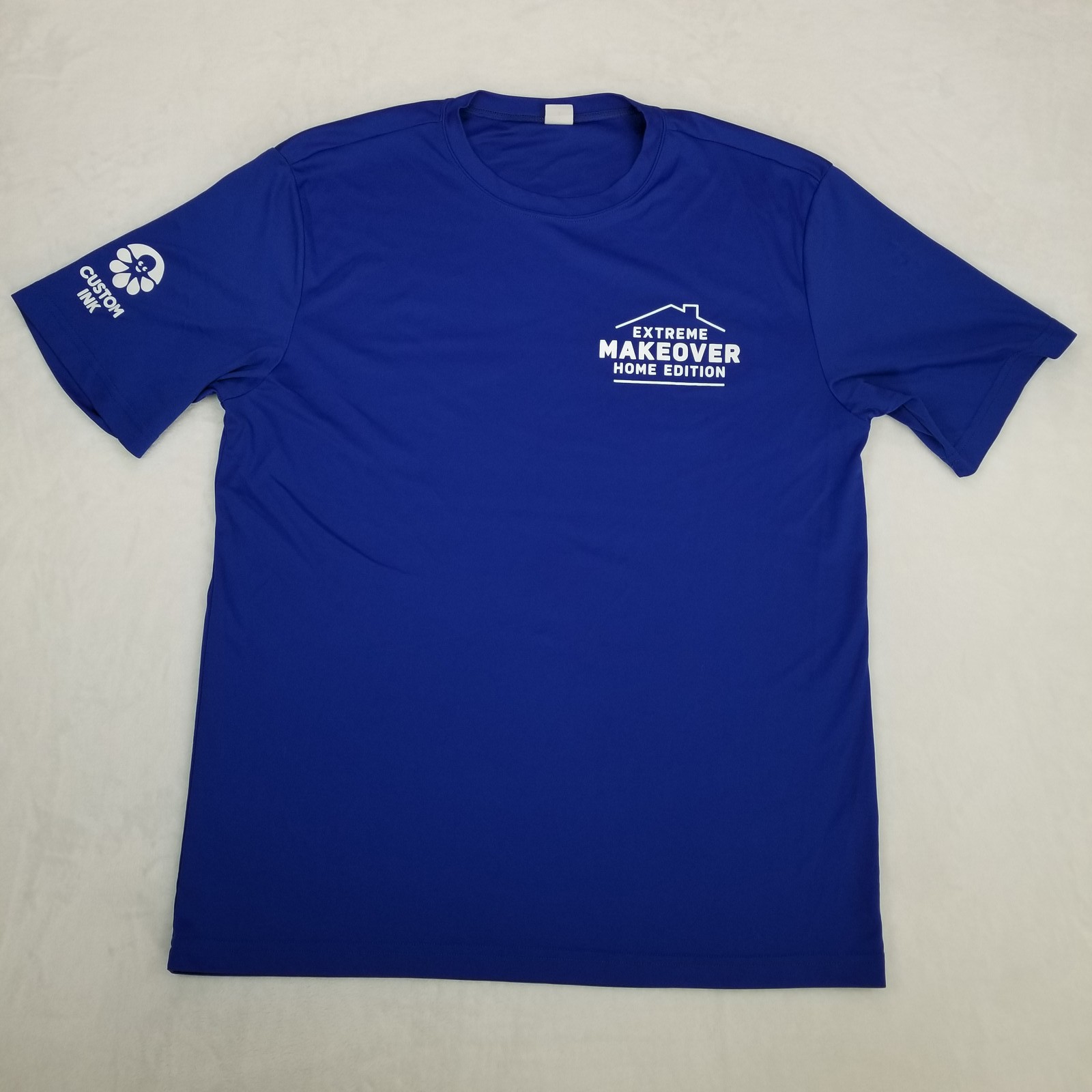 Extreme Makeover Home Edition Custom Ink Performance T-Shirt Large Royal Blue