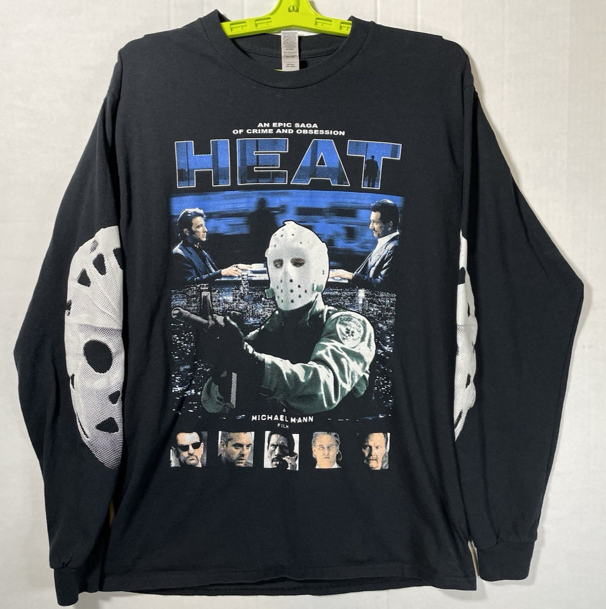 Graveyard Goods HEAT (1995) Film Large Graphic Long Sleeve T Shirt Black SIze M