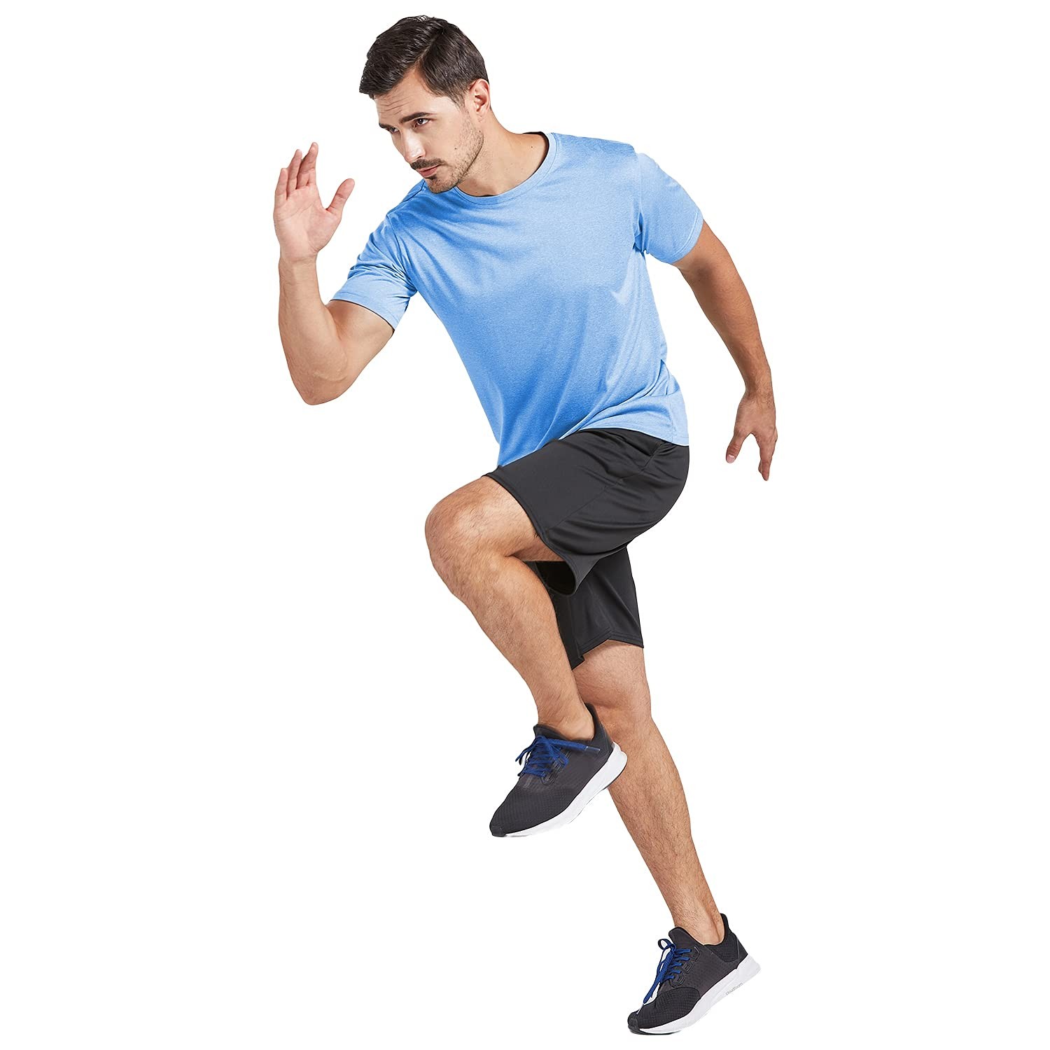 5 Pack Men’S Dry Fit T Shirts Athletic Running Gym Workout Short Sleeve Tee Shir