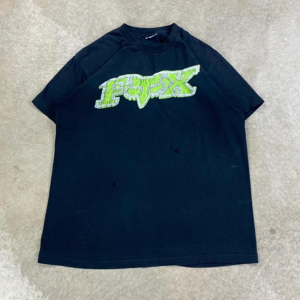 Vintage Y2K Fox Racing Shirt Size Large Black Motocross Dirtbike Distressed