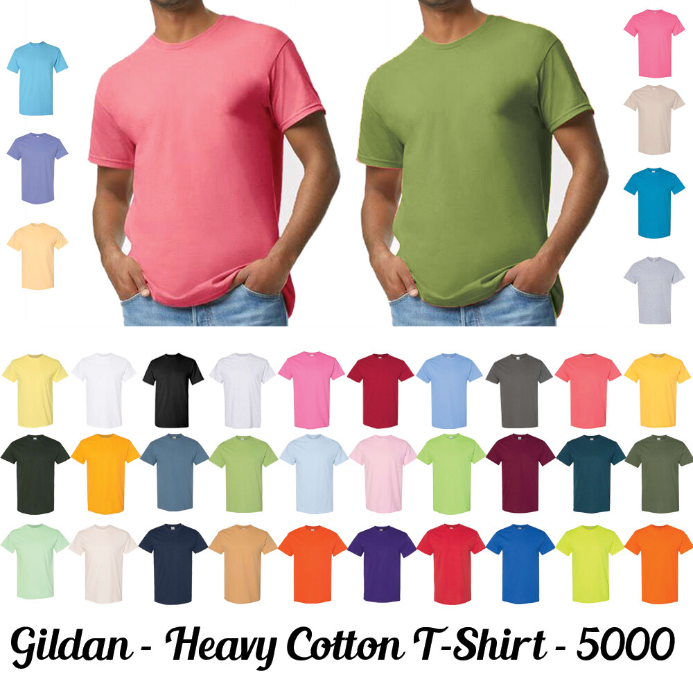 Gildan – Softstyle Heavy Cotton T-Shirt – 5000 Basic Unisex Classic Fit T-Shirt