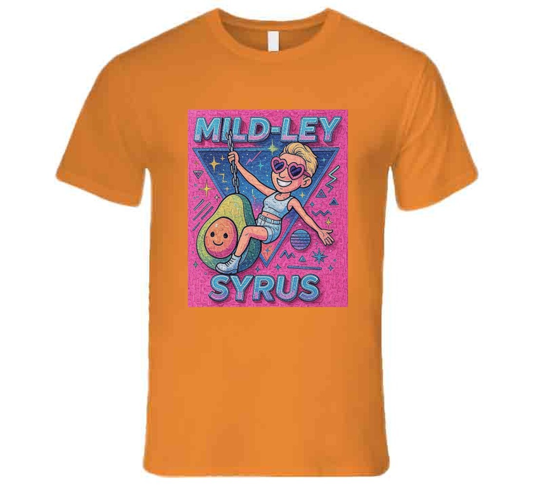 Mild-ley Syrus Funny Parody Pop Star Avocado Tee Swing Streetwear Miley T Shirt