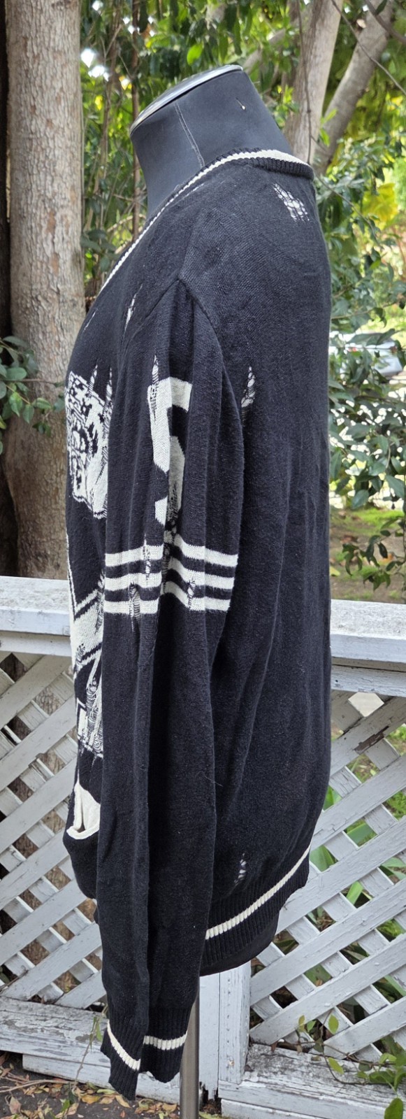 Mihara Yasuhiro 11SS Damage Processing Tiger Knit Cardigan Sz M L G2U