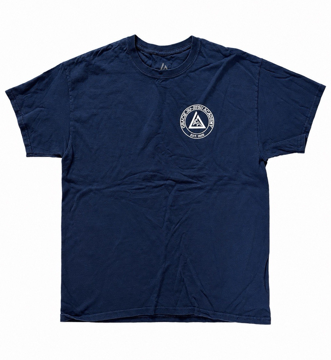 Gracie Jiu-Jitsu Academy Men’s Graphic Logo Crew Neck Tee L Blue