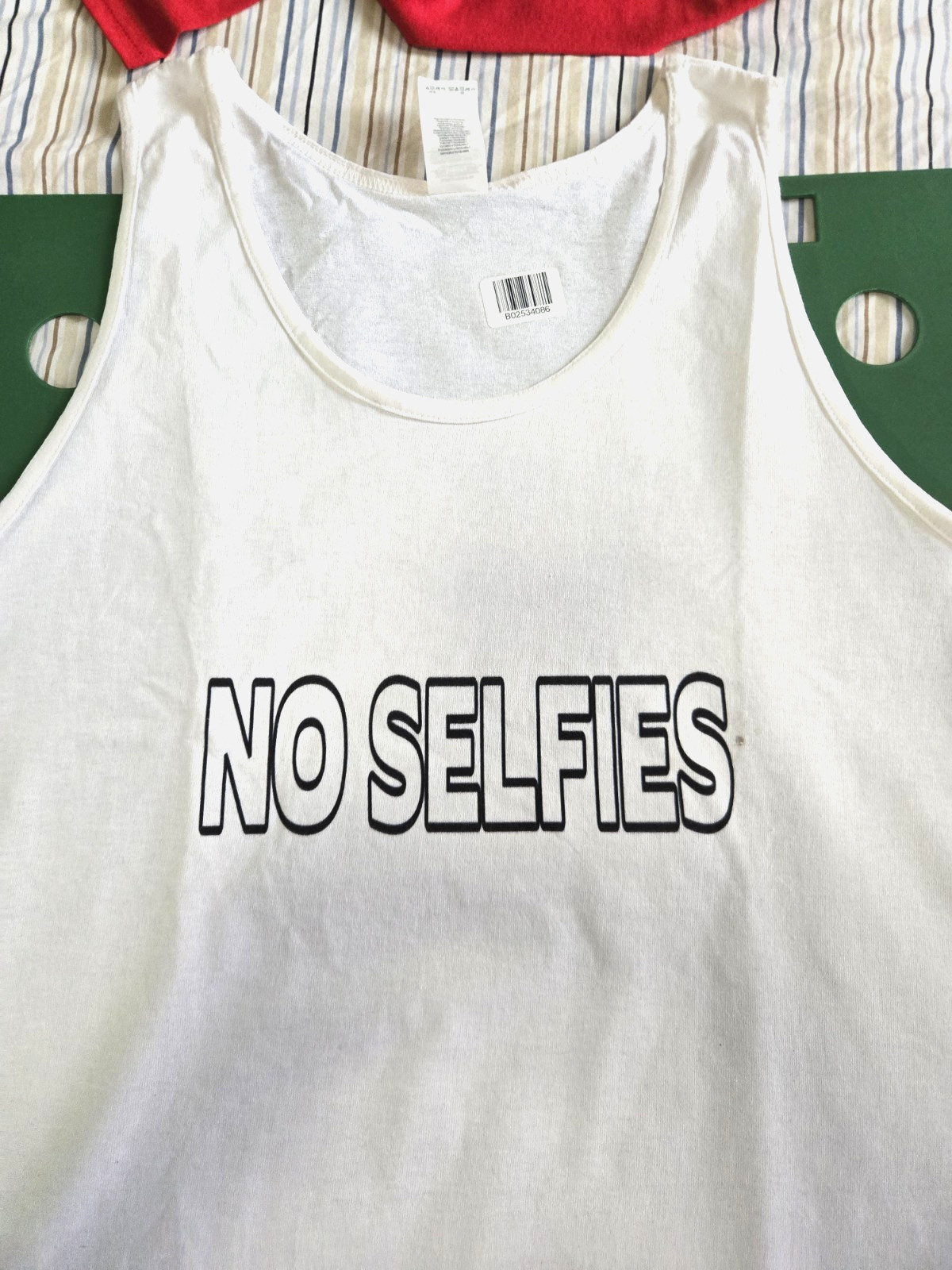 NO SELFIES Custom Tank top! Gildan Men’s 6oz Ultra Cotton Tank Top White XL